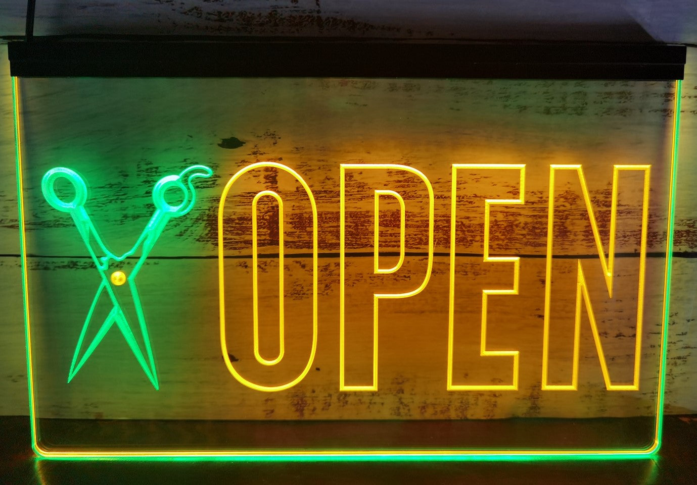 Barber Salon Open Led Neon Sign Dual Color Barber Shop Haircut Salon Decor