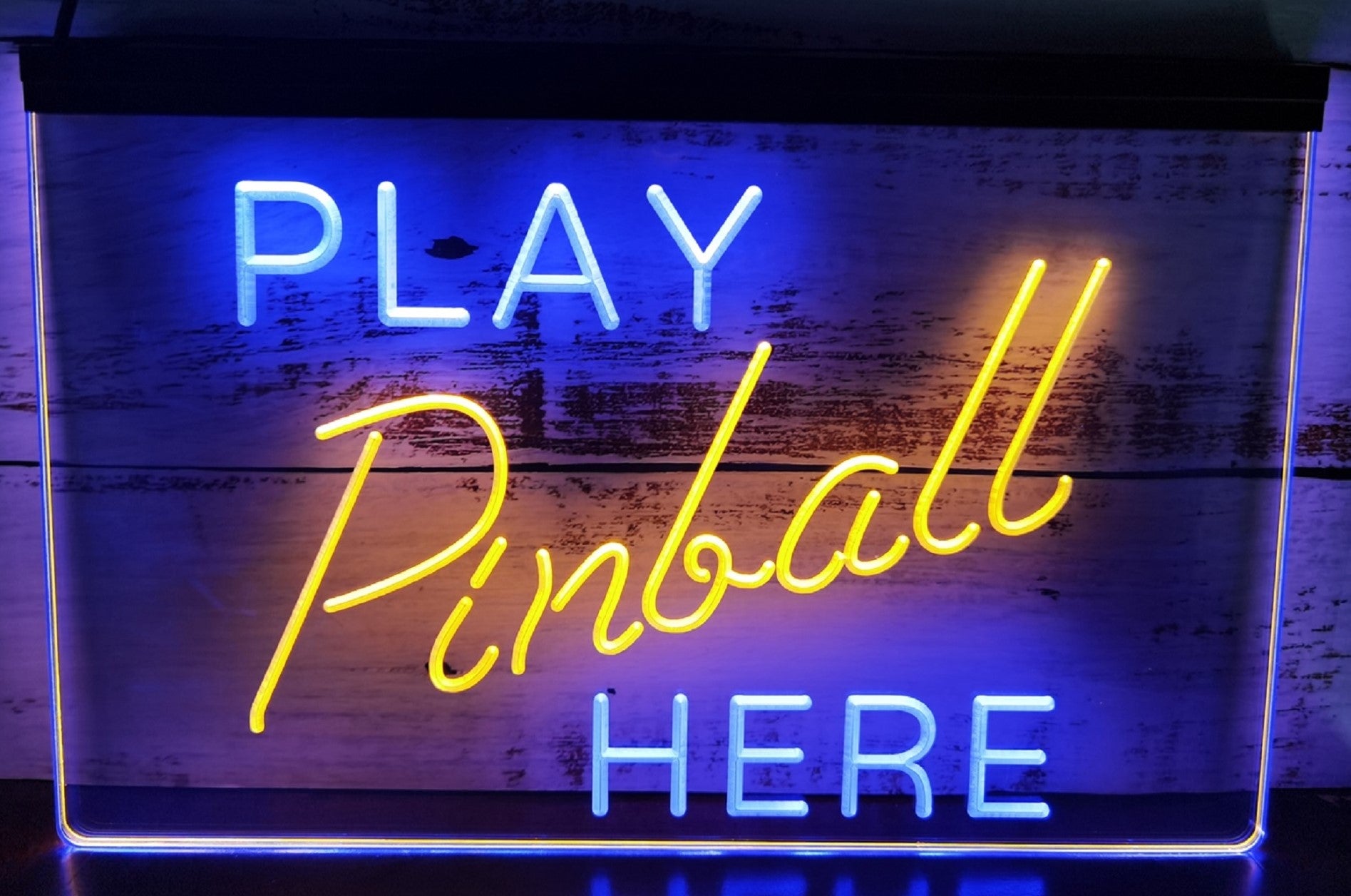 Play Pinball Here Led Neon Sign Dual Color Arcade Pinball Shop Decor