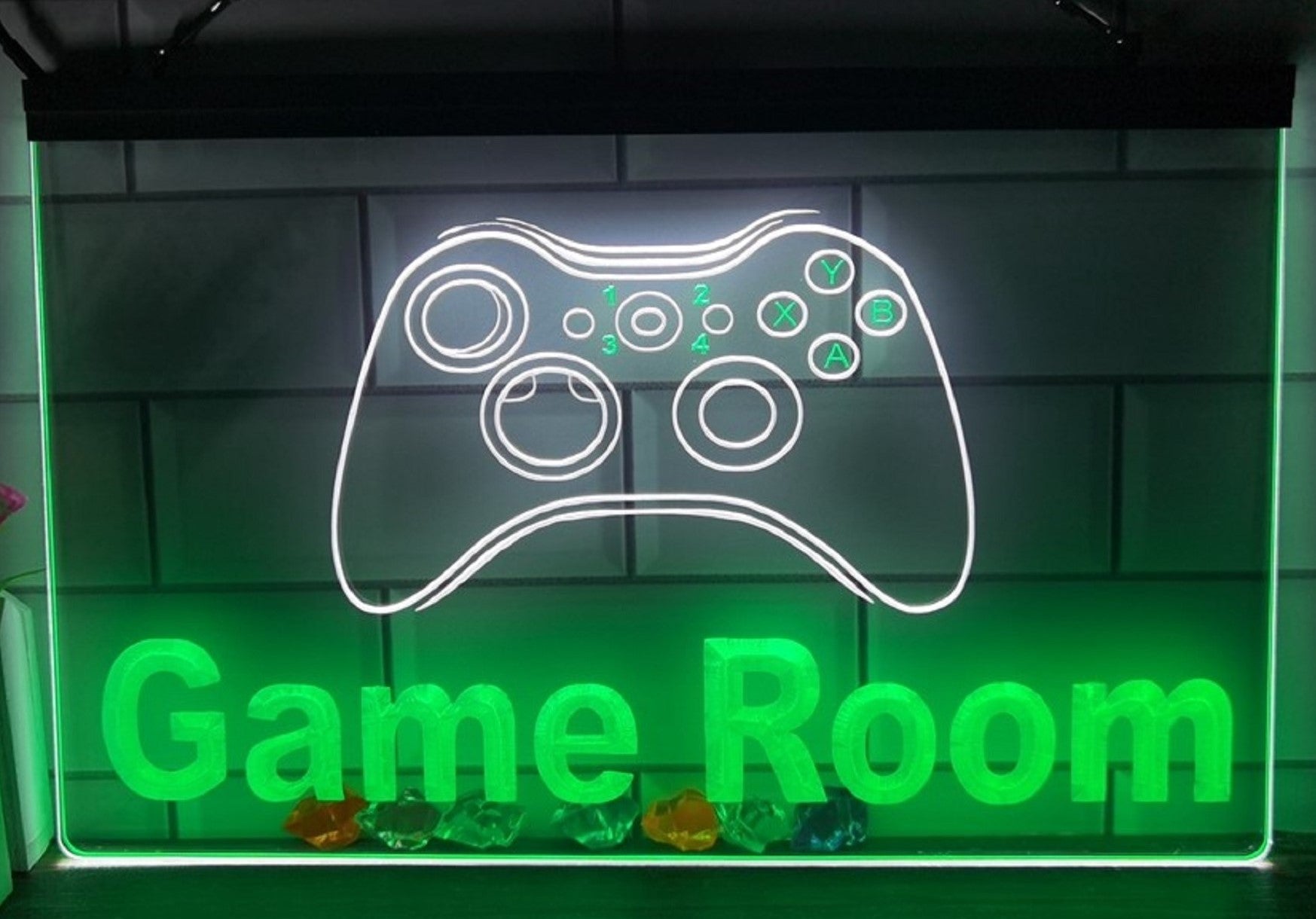 Game Room Controller Led Neon Sign Dual Color Home Game Room Arcade Game Shop Decor