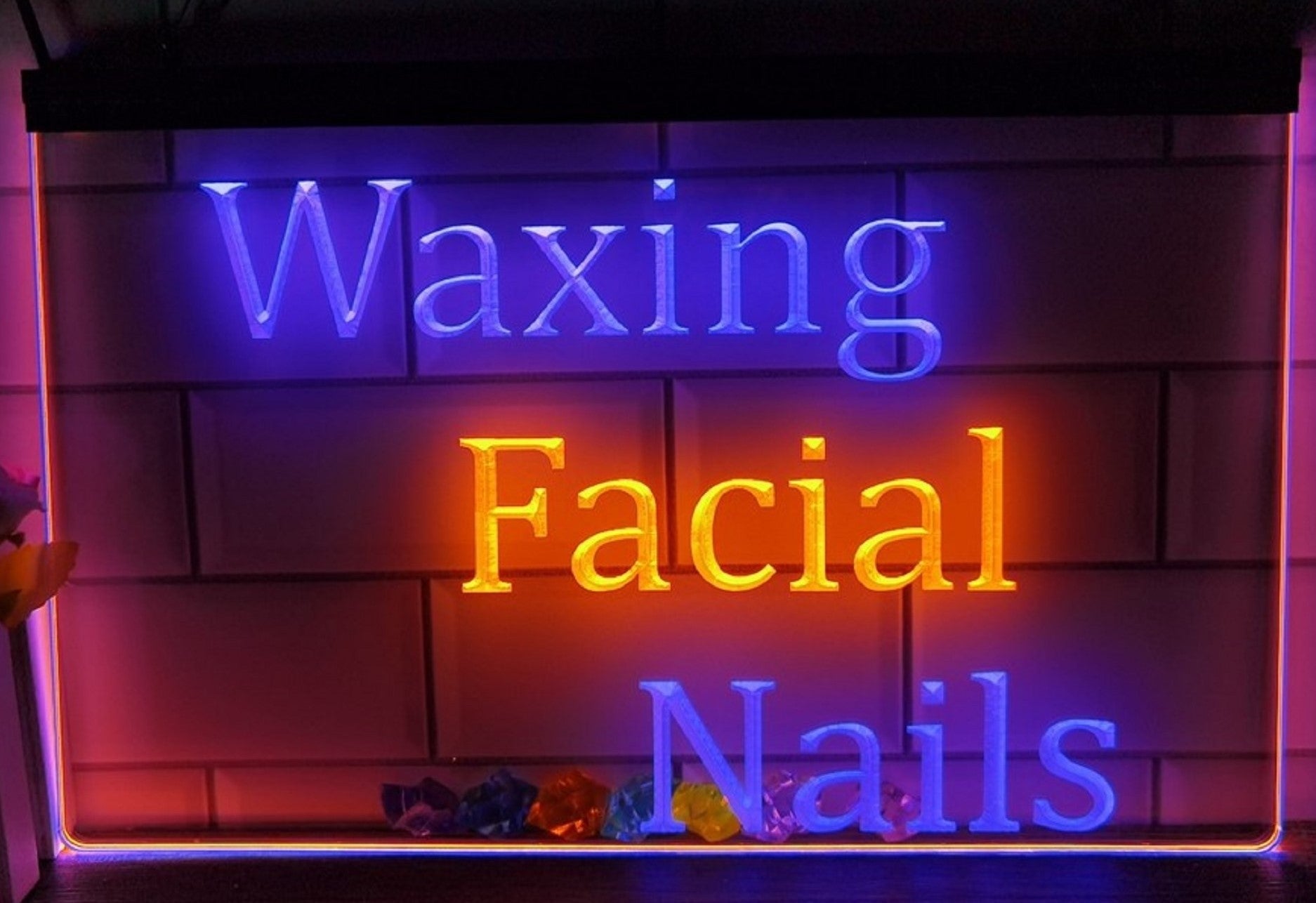 Waxing Facial Nails Led Neon Sign Dual Color Spa Beauty Salon Decor