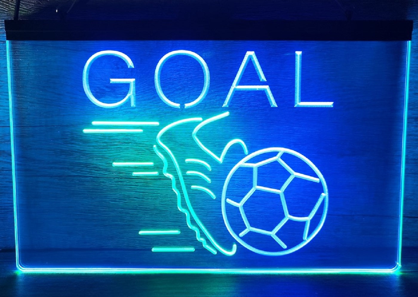 Football Goal Led Neon Sign Dual Color Wall Hanging Or Desktop Decor