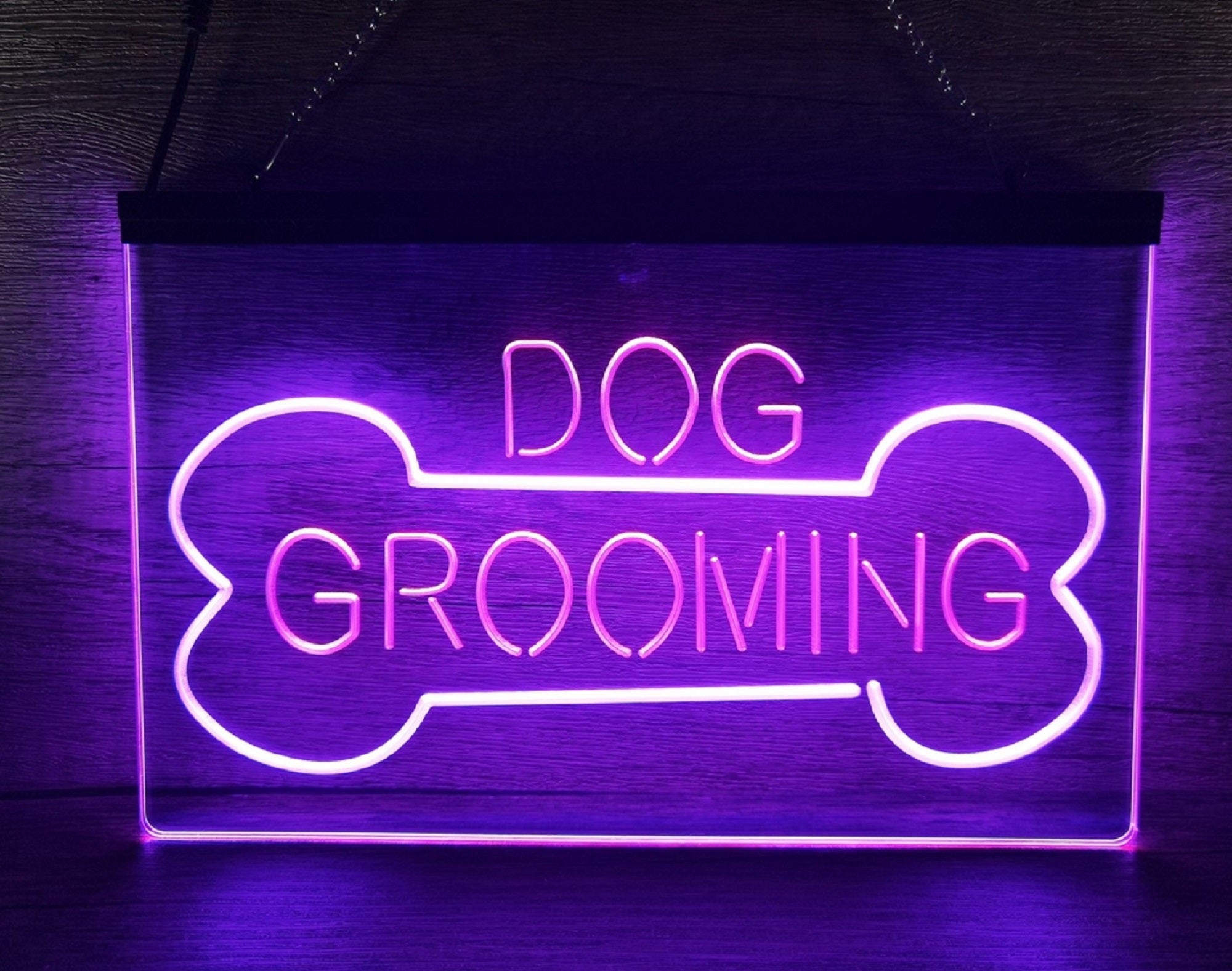Dog Grooming Led Neon Sign Dual Color Dog Grooming Pet Shop Decor