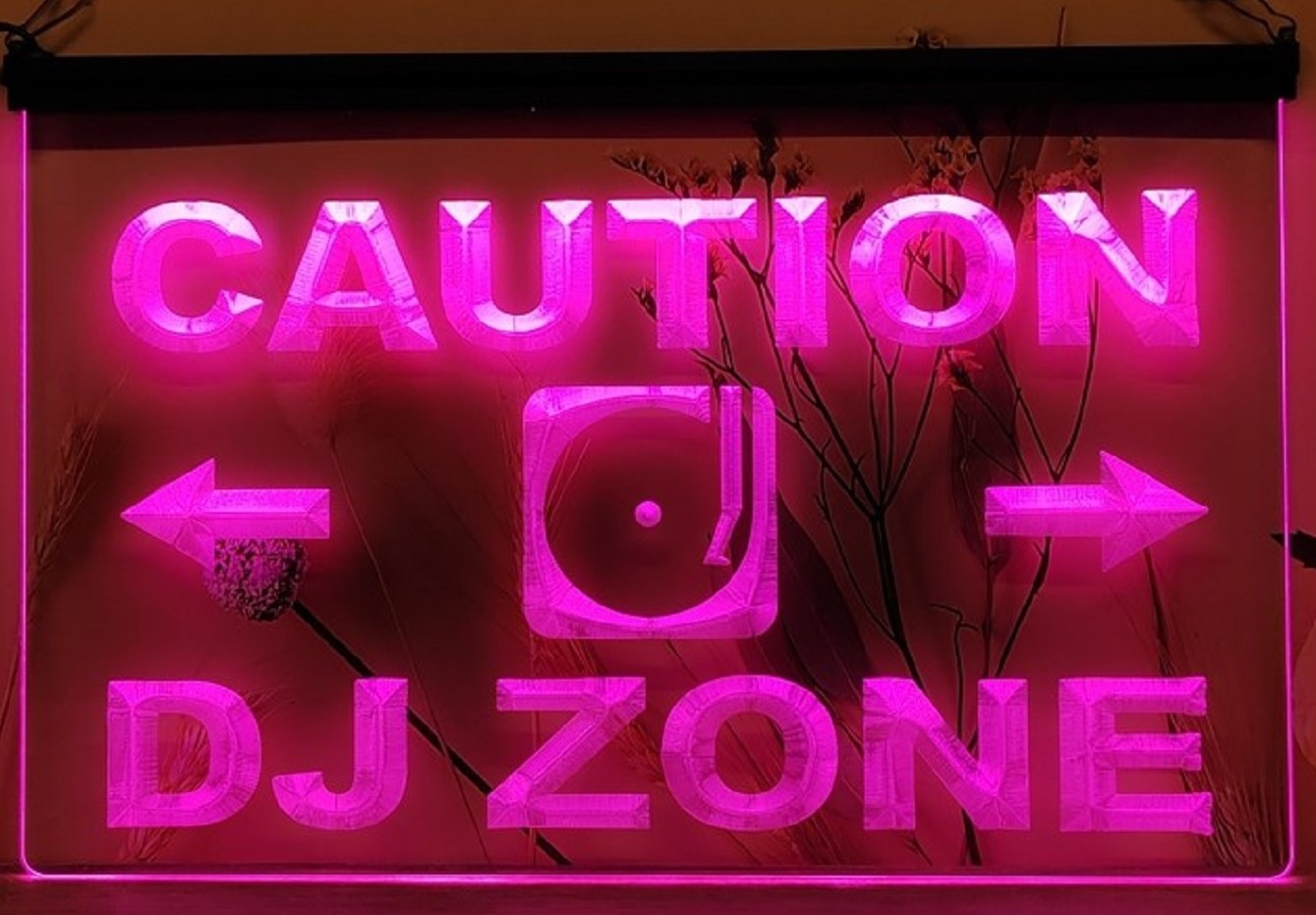 Caution DJ Zone Led Neon Sign Home Music Room Audio Recording Studio Decor