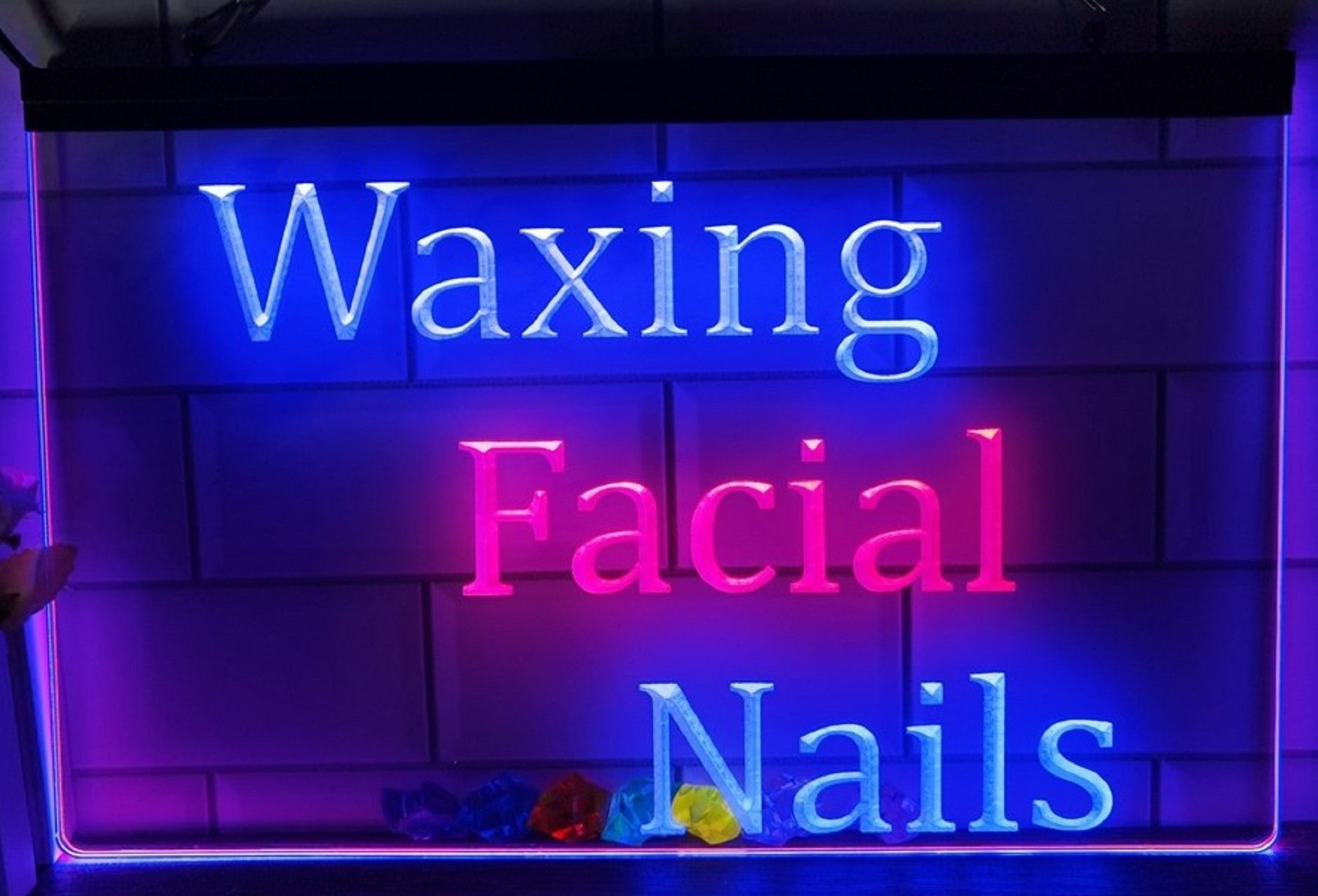 Waxing Facial Nails Led Neon Sign Dual Color Spa Beauty Salon Decor