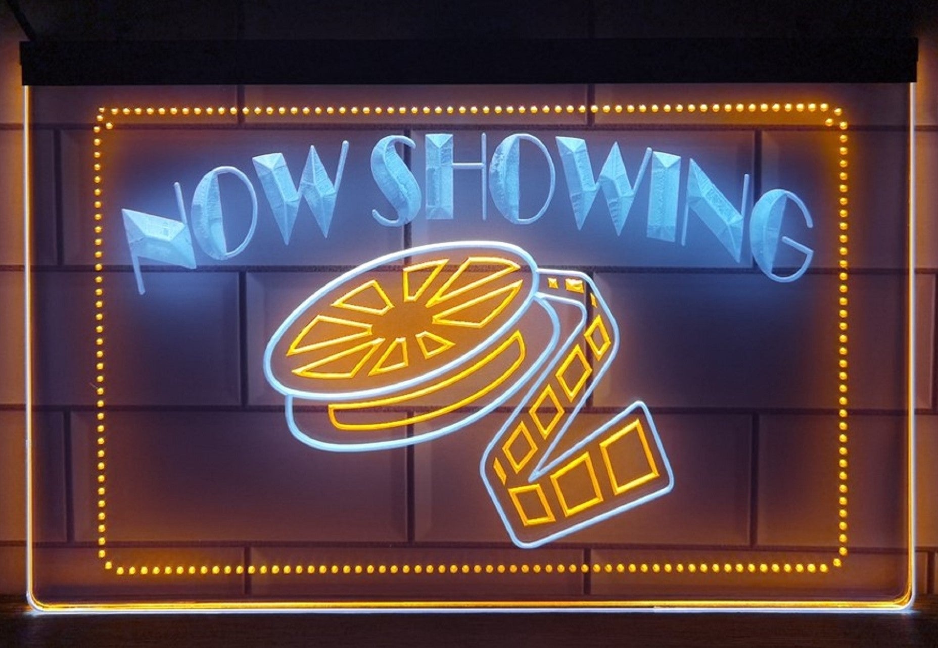 Now Showing Filming Led Neon Sign Dual Color Cinema Theatre Home Movie Room Decor