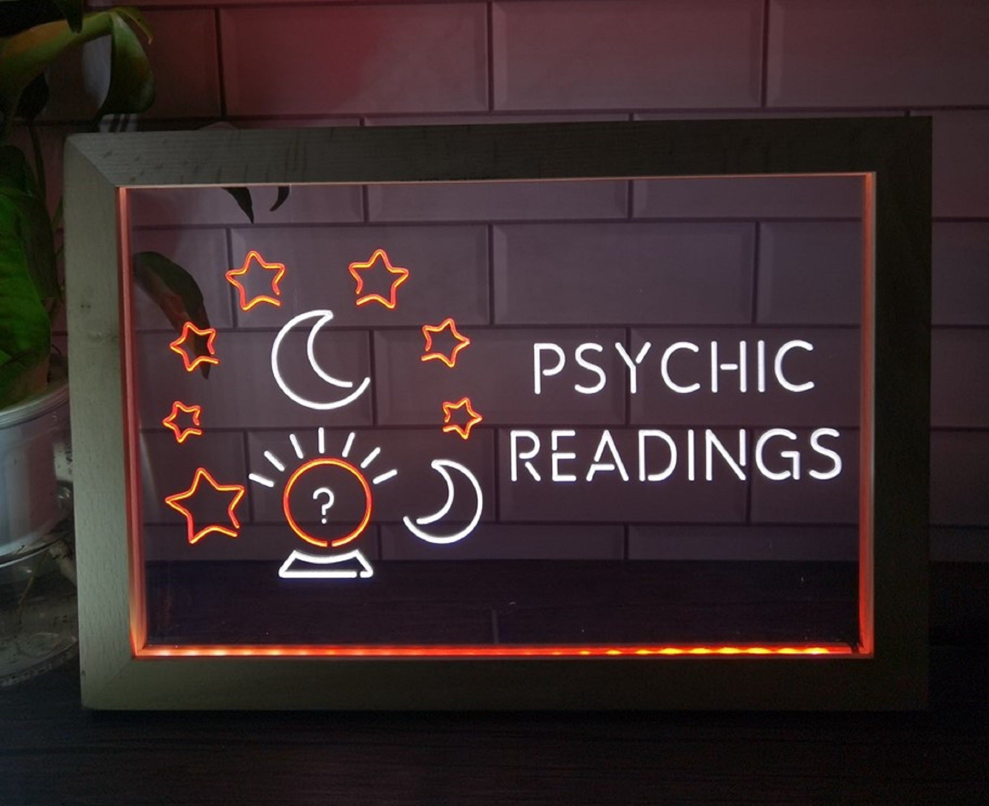 Psychic Readings Led Neon Sign Framed Psychic Tarot Reading Shop Decor