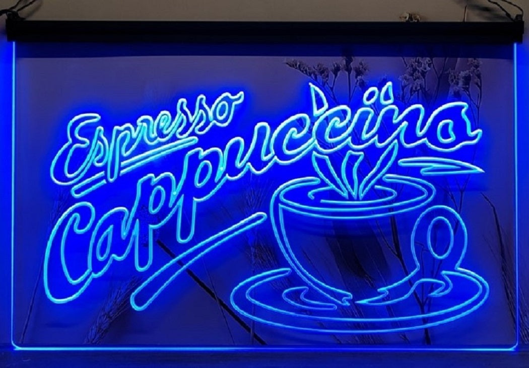 Espresso Cappuccino Led Neon Sign Home Coffee Shop Decor
