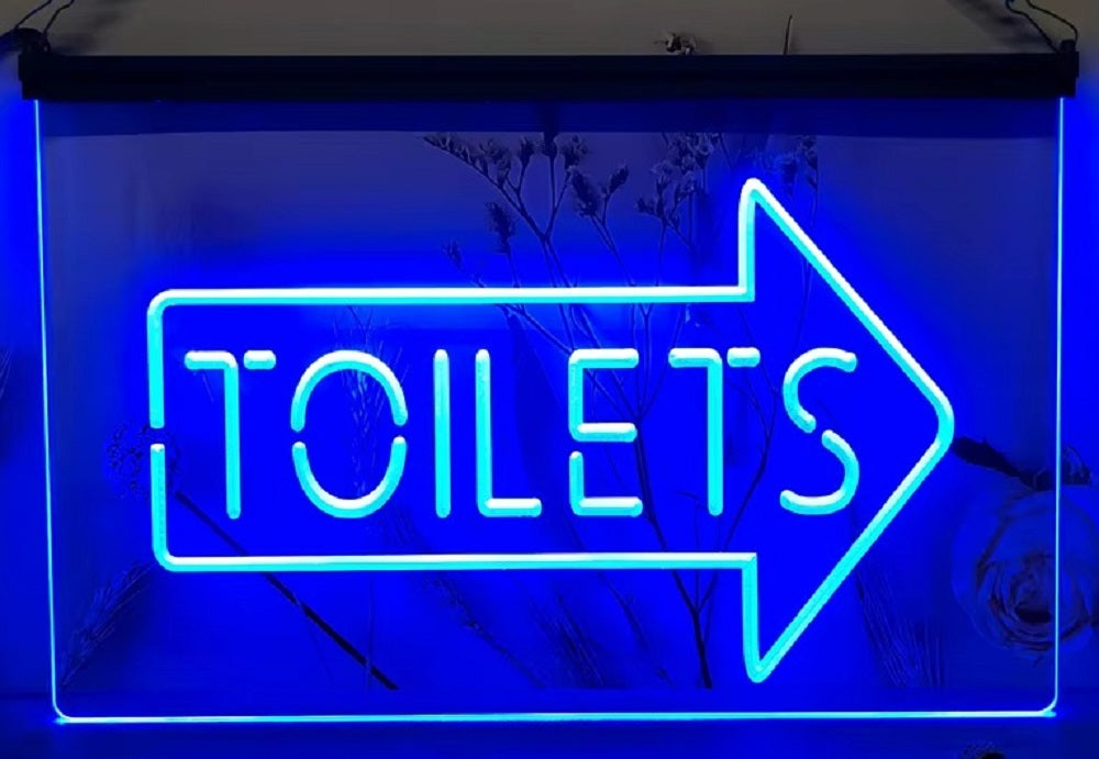 Toilet Arrow Led Neon Sign Store Restaurant Coffee Shop Office Decor