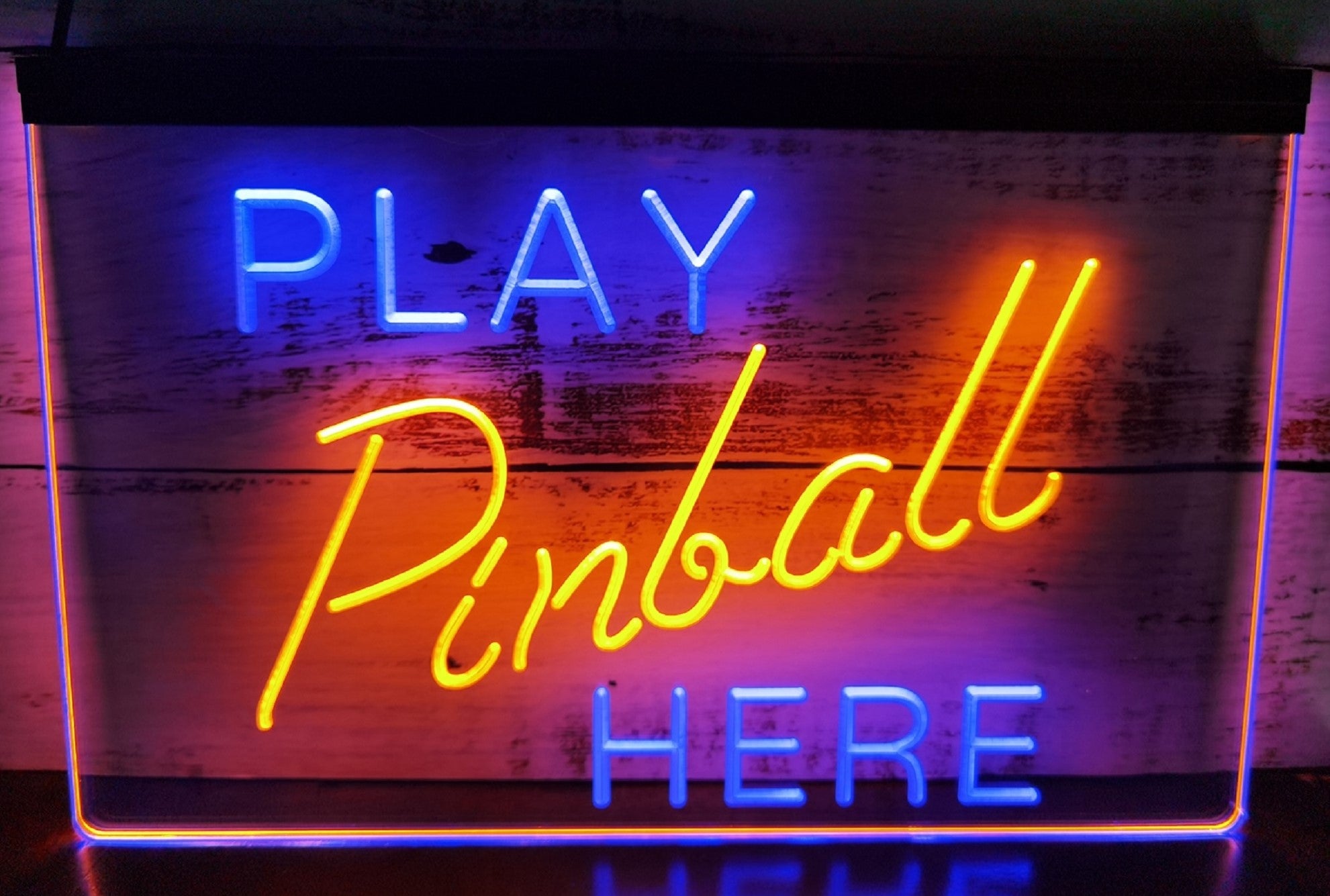 Play Pinball Here Led Neon Sign Dual Color Arcade Pinball Shop Decor