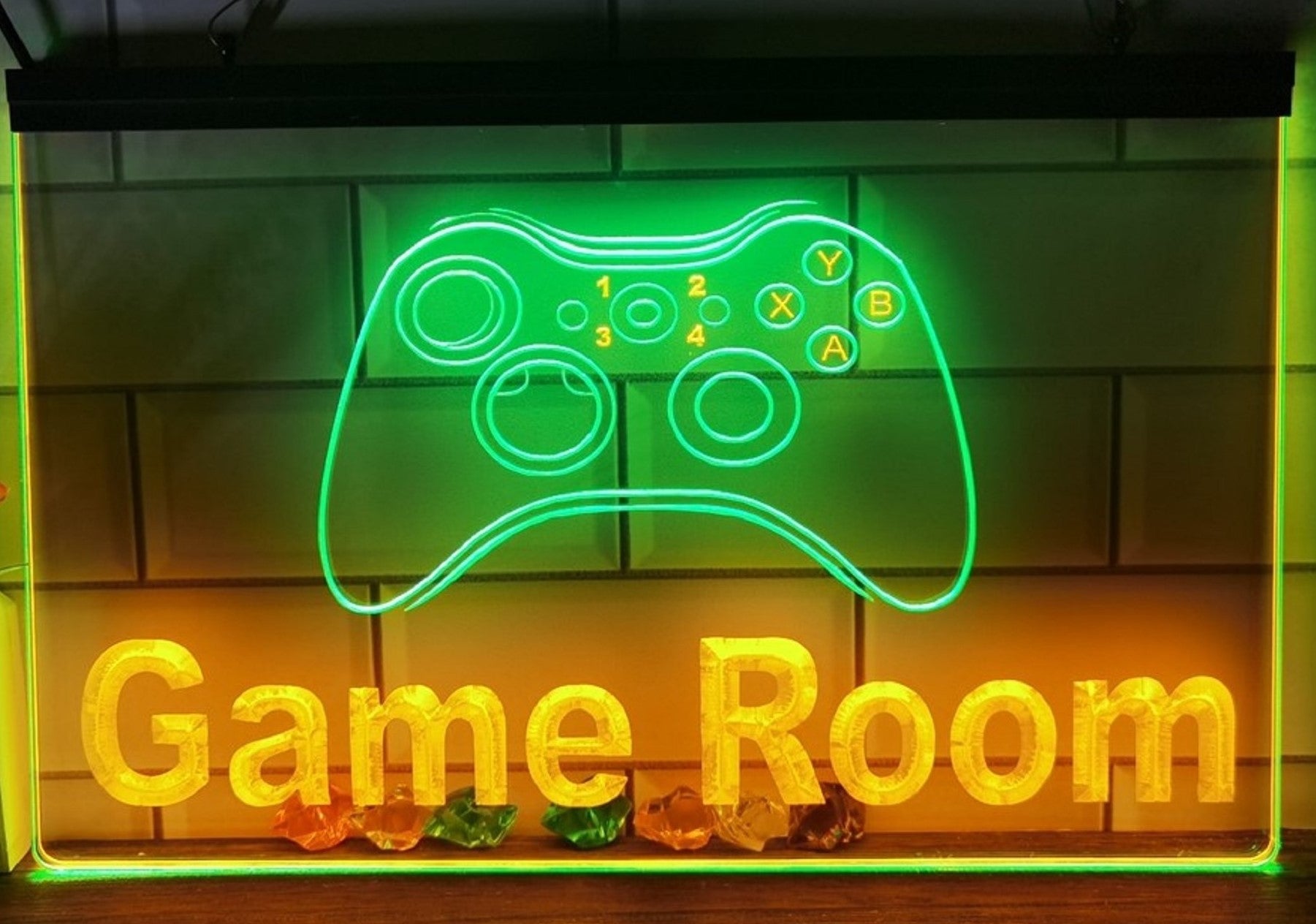 Game Room Controller Led Neon Sign Dual Color Home Game Room Arcade Game Shop Decor