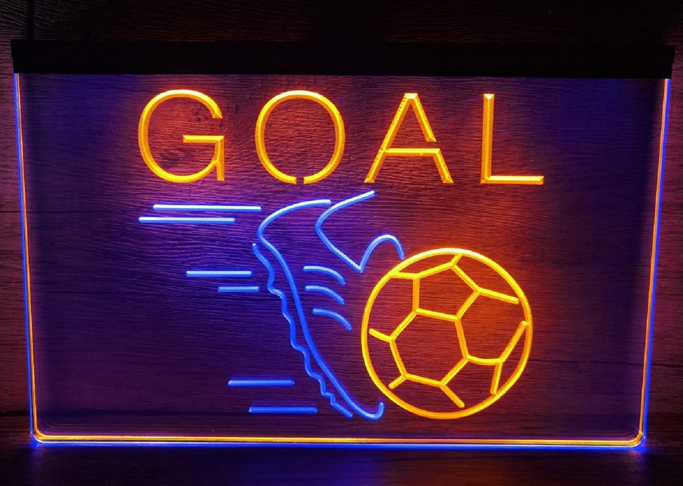 Football Goal Led Neon Sign Dual Color Wall Hanging Or Desktop Decor
