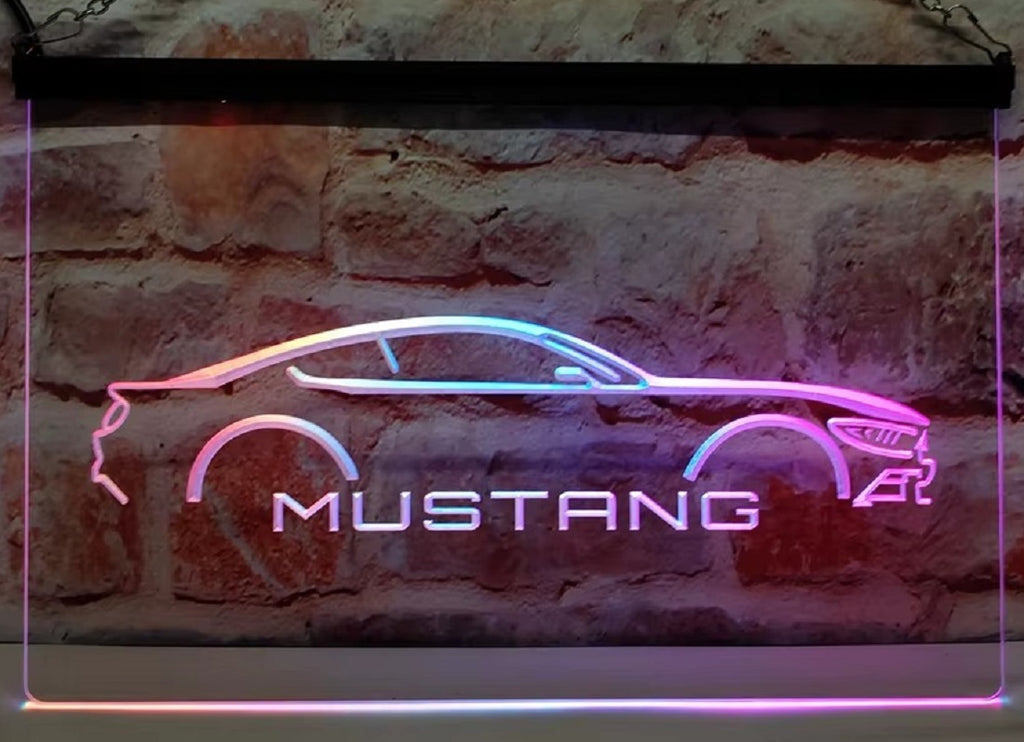 Mustang Led Neon Sign Multi Mode Auto Dealer Car Garage Decor