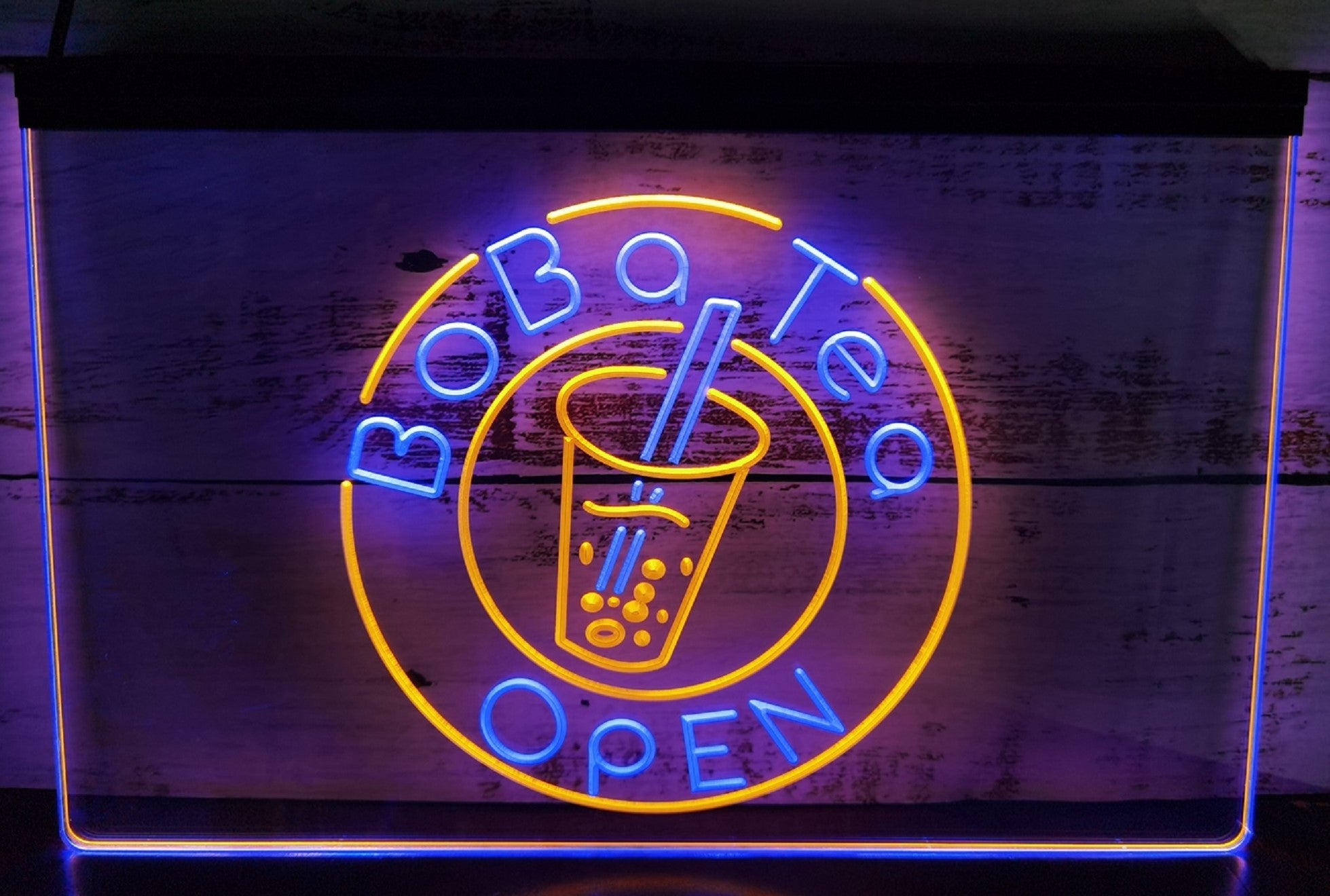 Boba Tea Open Led Neon Sign Dual Color Bubble Tea Shop Coffee Shop Decor