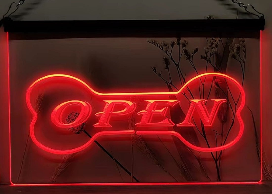 Pet Shop Open Led Neon Sign Dog Grooming Pet Shop Decor