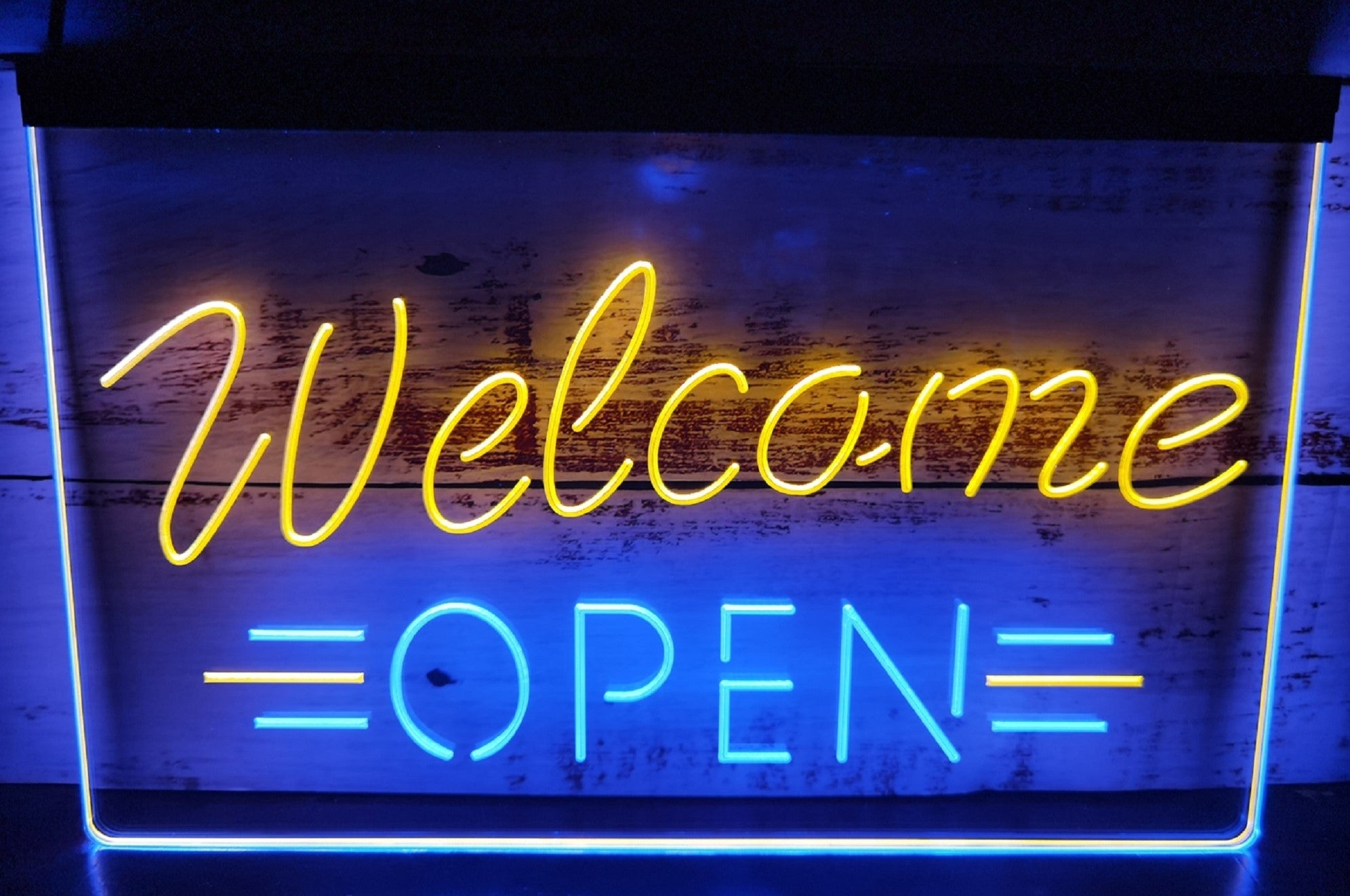 Welcome Open Led Neon Sign Dual Color Store Shop Coffee Shop Restaurant Decor