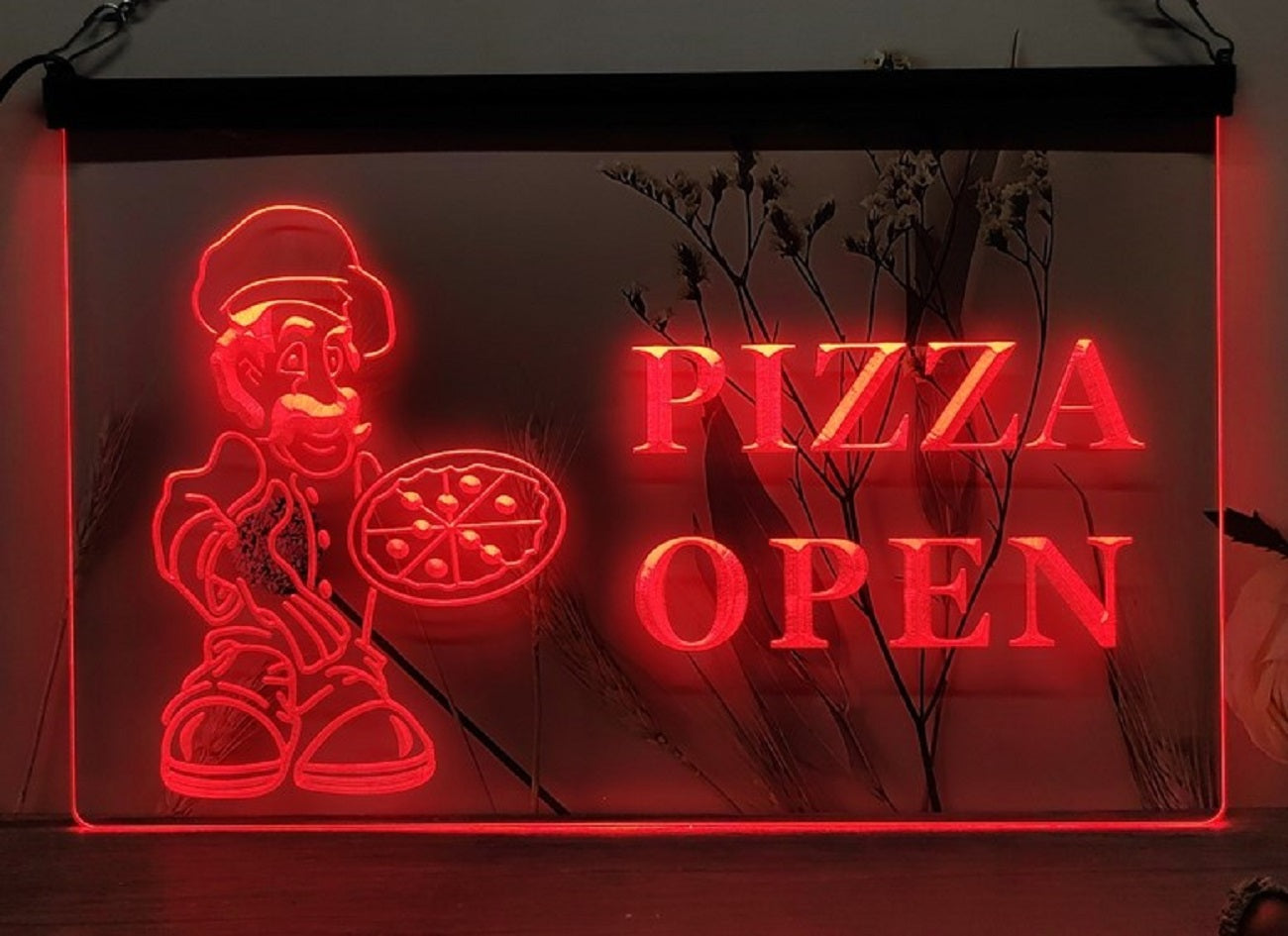 Pizza Open Led Neon Sign Pizzeria Restaurant Decor Wall Hanging