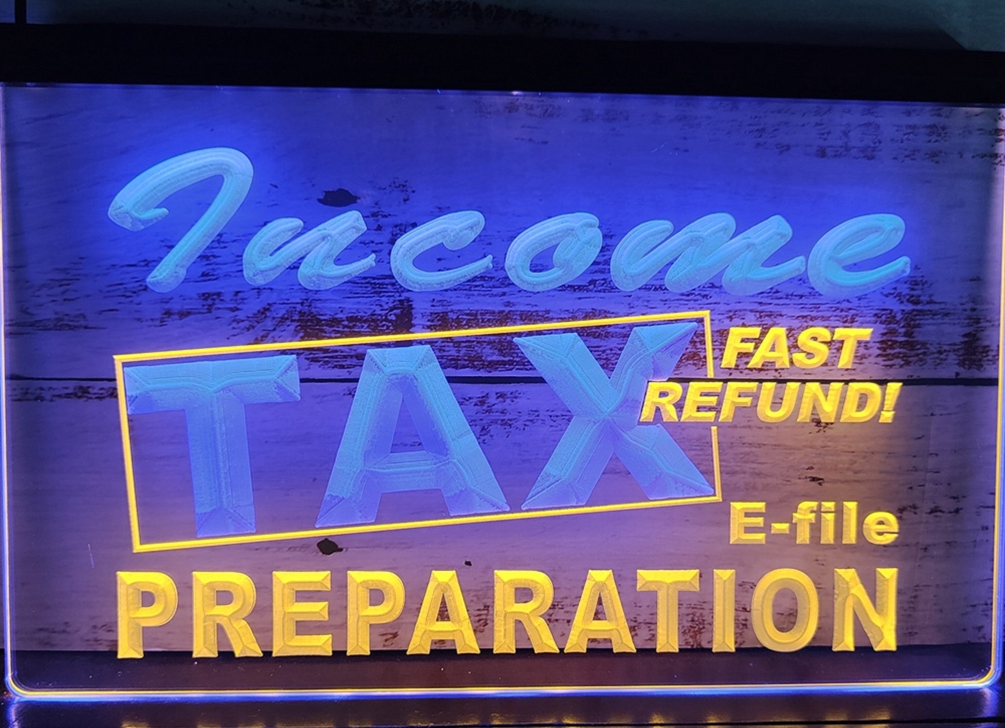 Income Tax Preparation Led Neon Sign Dual Color Accountant Income Tax Service Office Decor