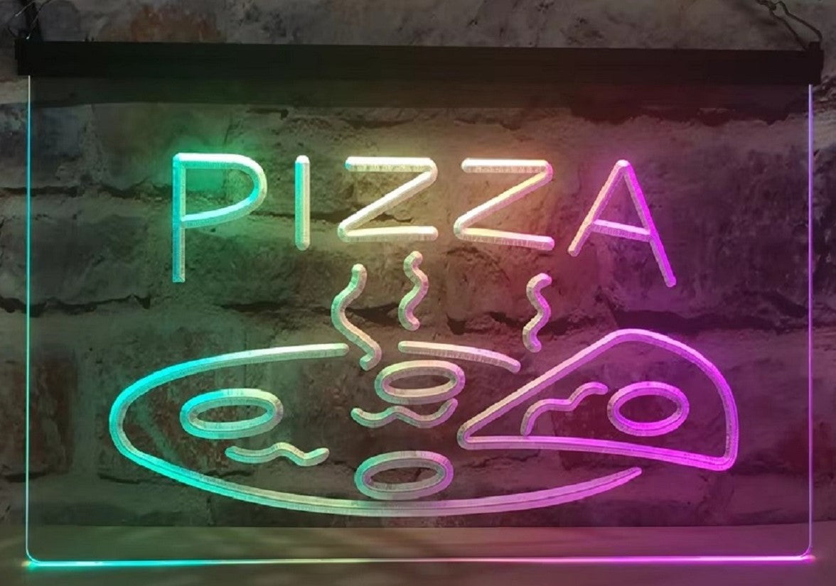 Pizza Hot Slice Led Neon Sign Multi Mode Pizzeria Restaurant Decor