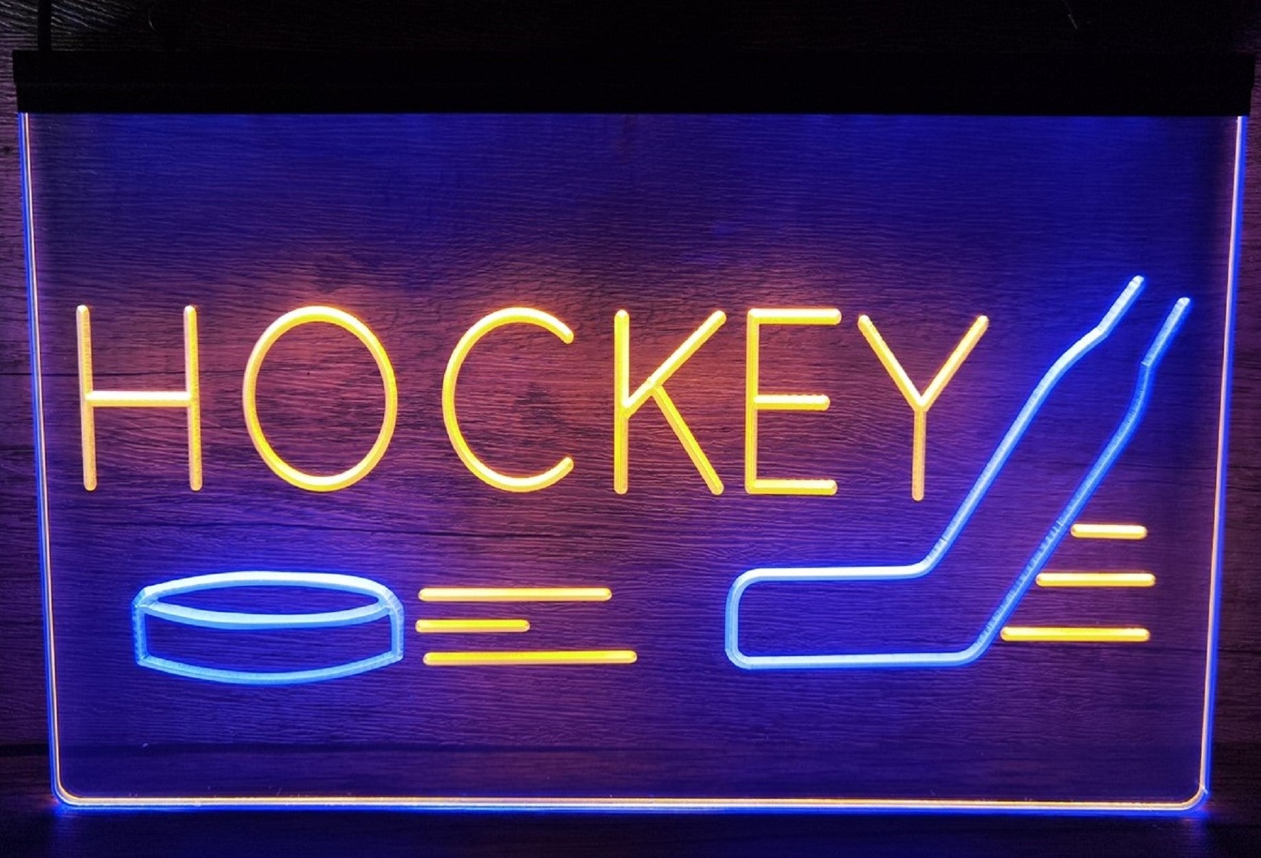 Hockey Led Neon Sign Dual Color Home Sport Club Sportwear Store Decor