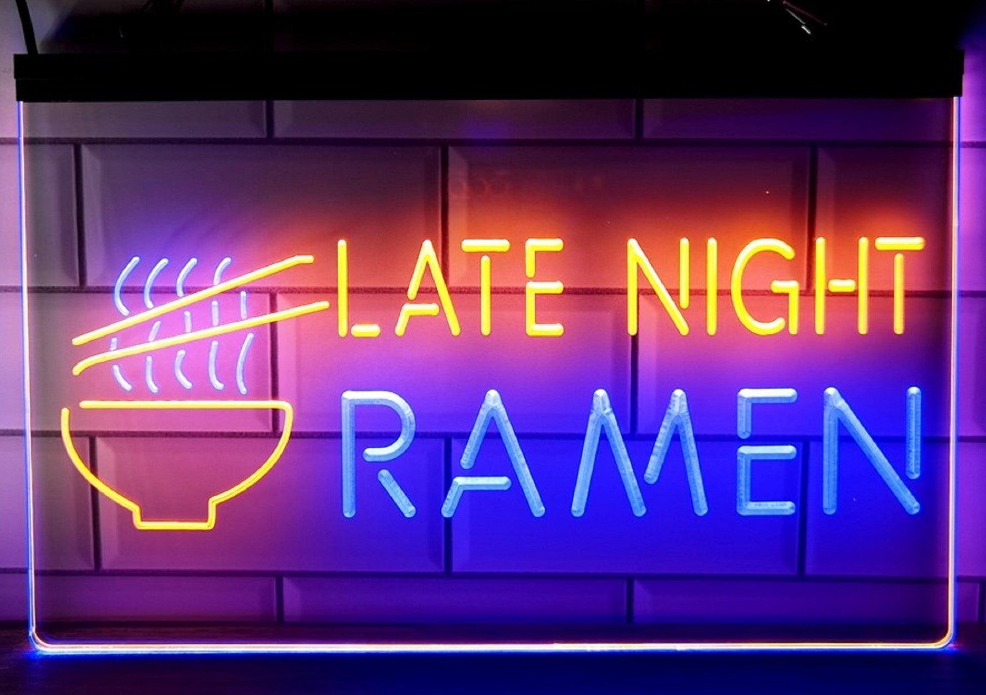 Ramen Late Night Led Neon Sign Dual Color Home Kitchen Japanese Restaurant Decor