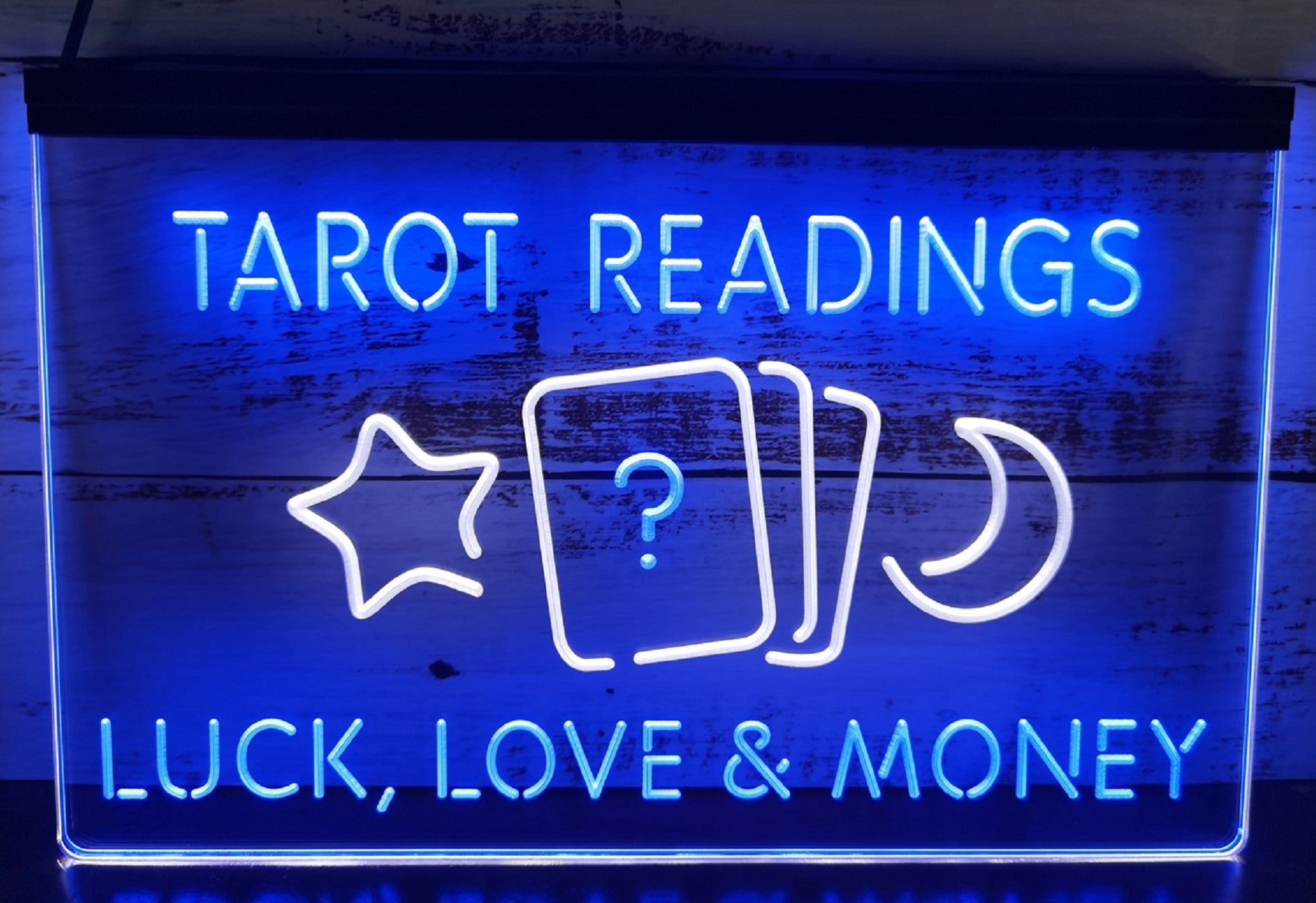 Tarot Readings Luck Love & Money Led Neon Sign Dual Color Tarot Shop Decor
