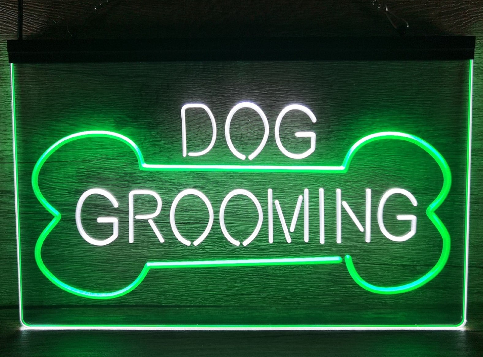 Dog Grooming Led Neon Sign Dual Color Dog Grooming Pet Shop Decor