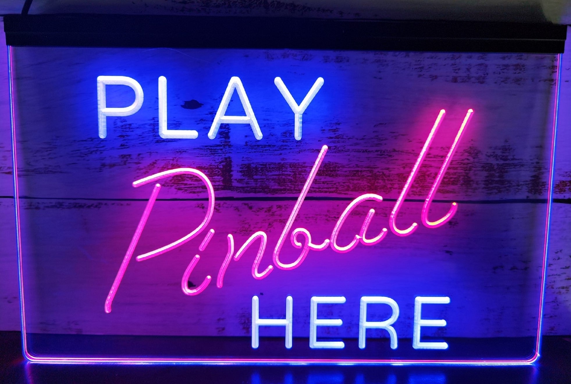 Play Pinball Here Led Neon Sign Dual Color Arcade Pinball Shop Decor