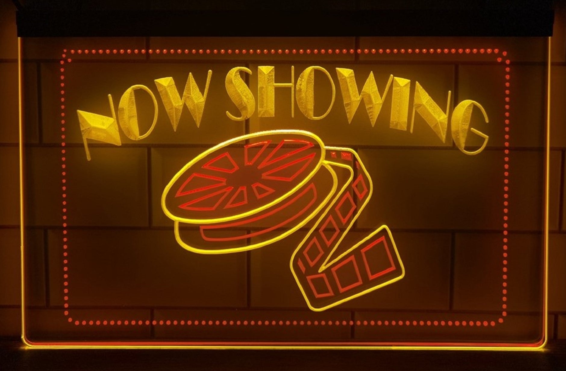 Now Showing Filming Led Neon Sign Dual Color Cinema Theatre Home Movie Room Decor