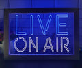 Live On Air Led Neon Sign Framed Home Radio TV Studio Music Studio Decor