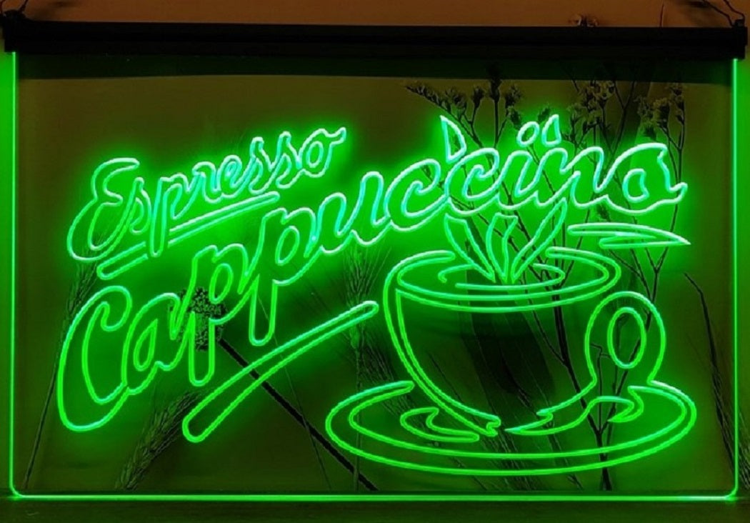 Espresso Cappuccino Led Neon Sign Home Coffee Shop Decor