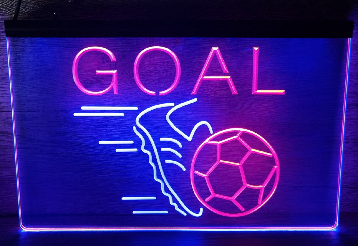Football Goal Led Neon Sign Dual Color Wall Hanging Or Desktop Decor