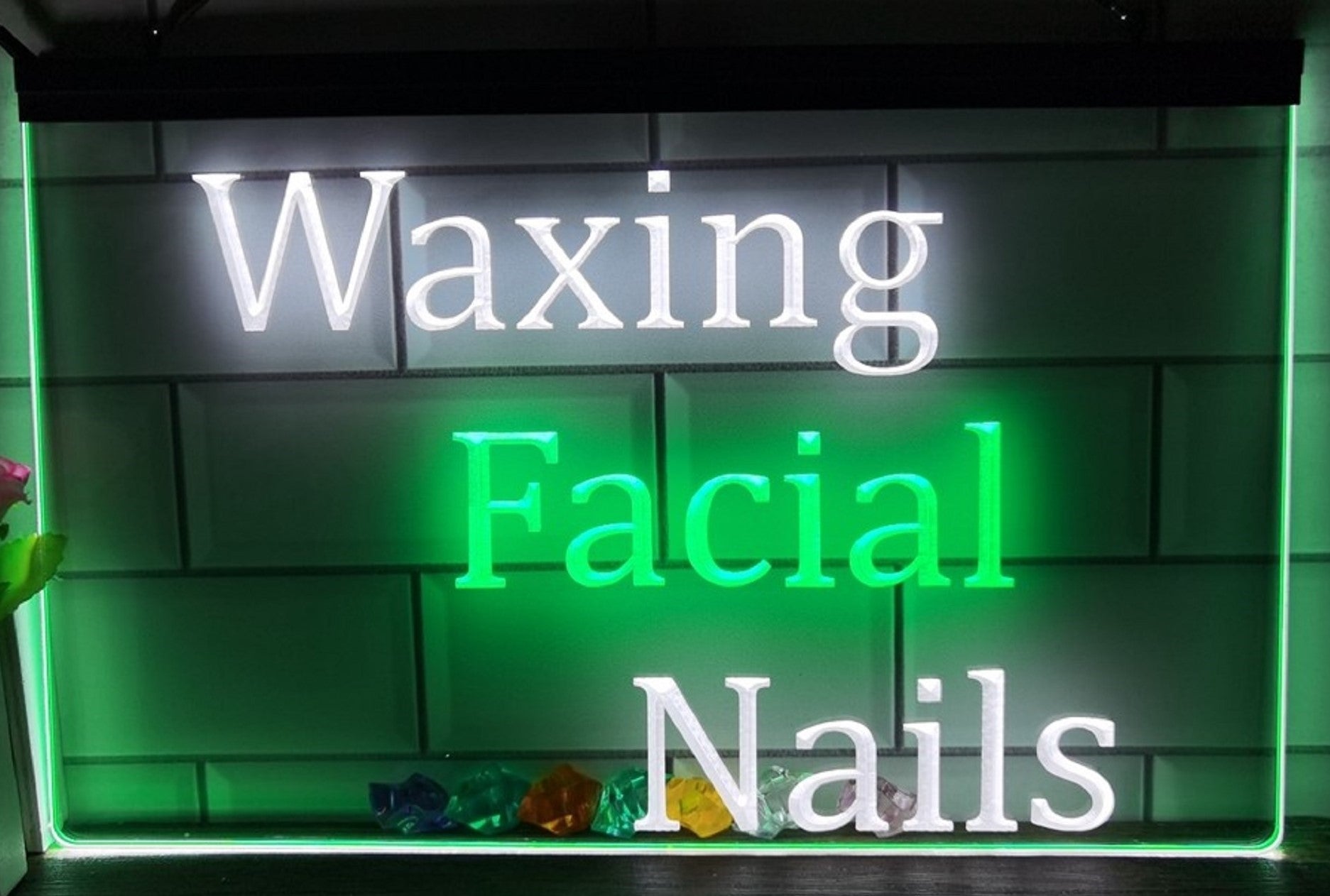 Waxing Facial Nails Led Neon Sign Dual Color Spa Beauty Salon Decor