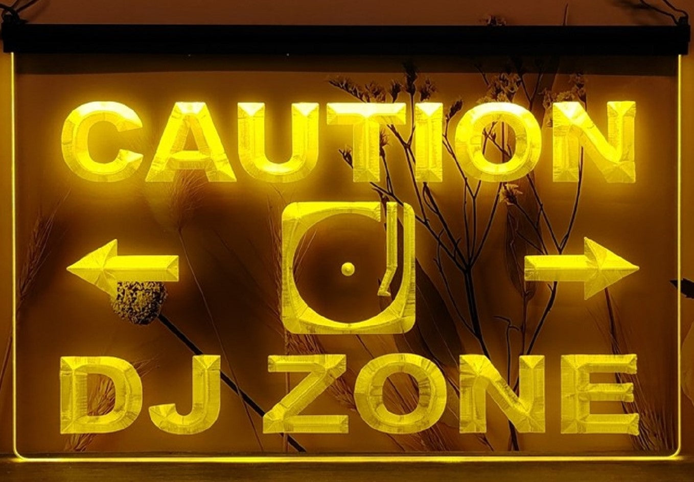 Caution DJ Zone Led Neon Sign Home Music Room Audio Recording Studio Decor