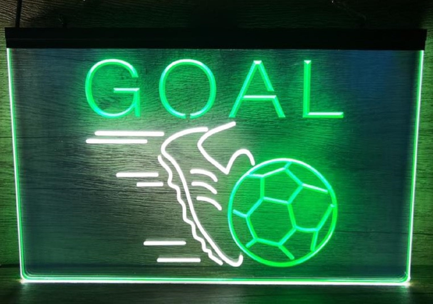 Football Goal Led Neon Sign Dual Color Wall Hanging Or Desktop Decor