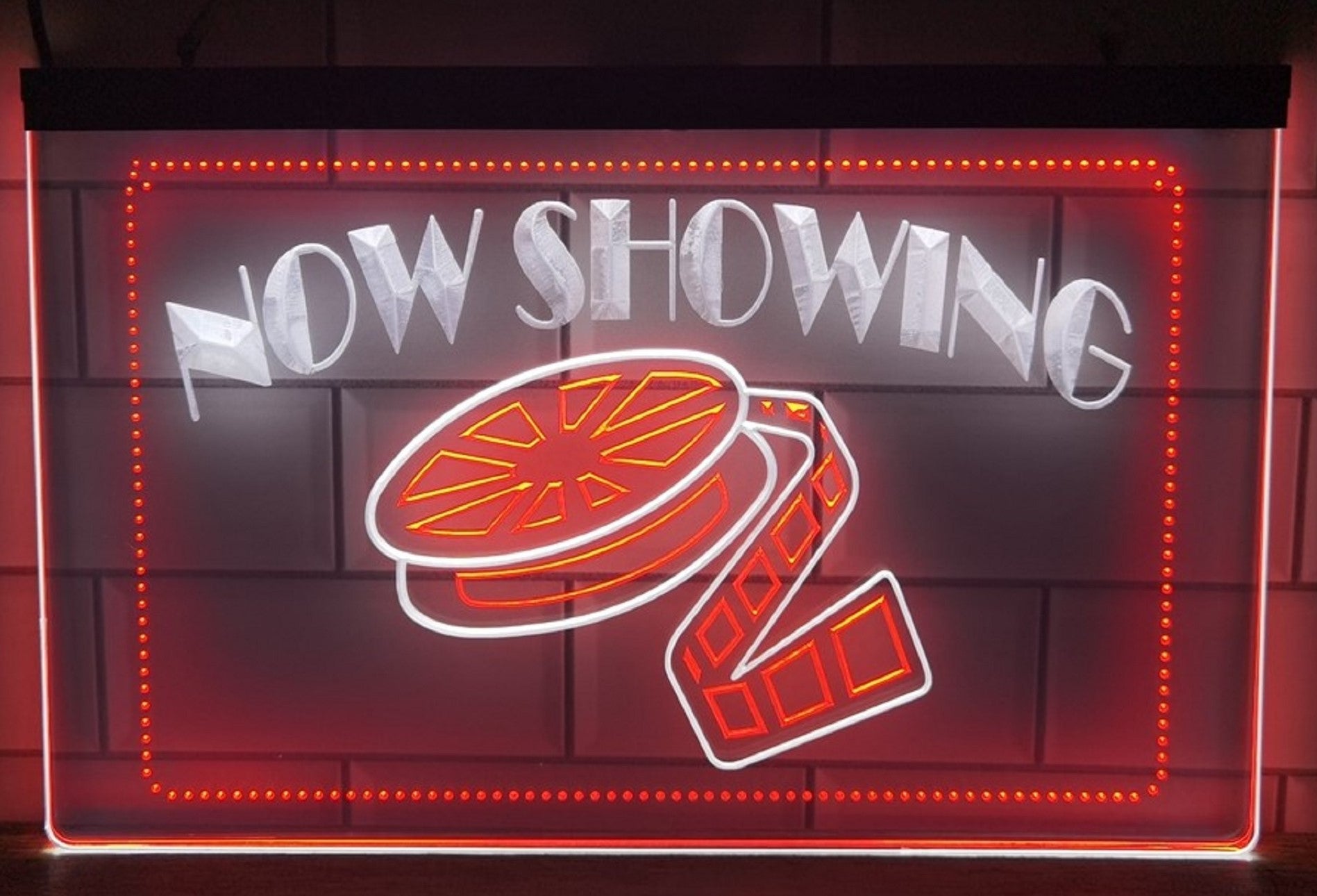 Now Showing Filming Led Neon Sign Dual Color Cinema Theatre Home Movie Room Decor