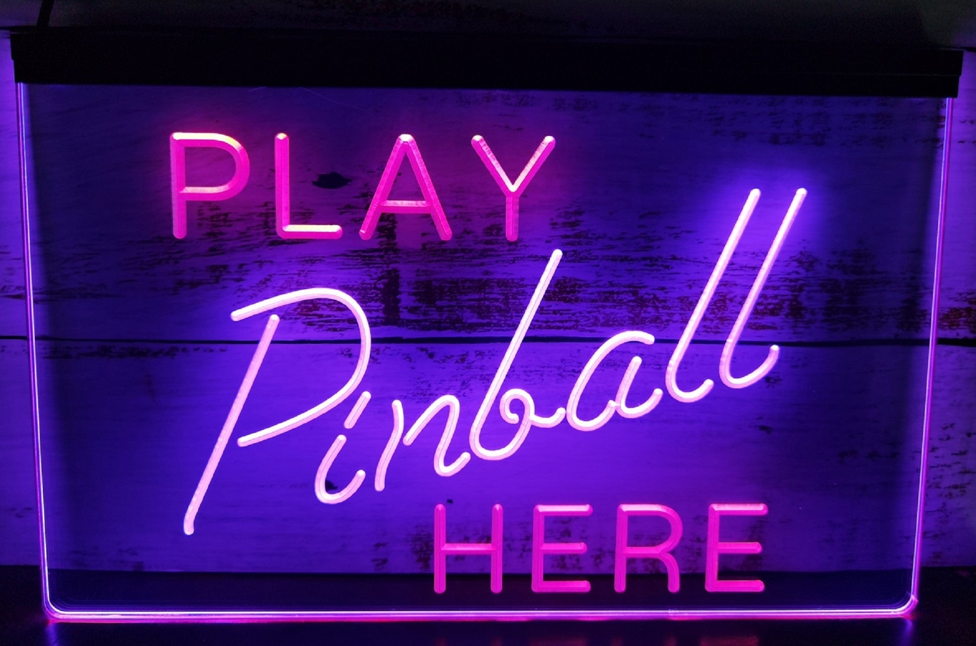 Play Pinball Here Led Neon Sign Dual Color Arcade Pinball Shop Decor