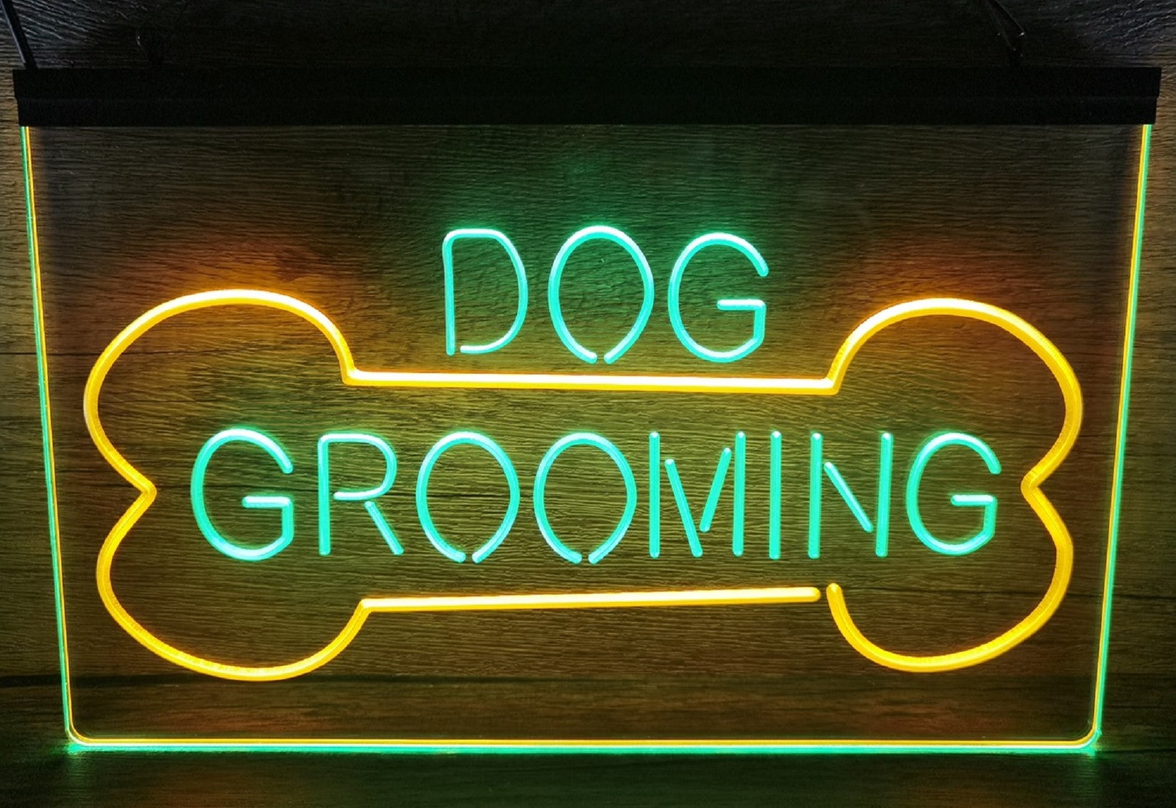 Dog Grooming Led Neon Sign Dual Color Dog Grooming Pet Shop Decor