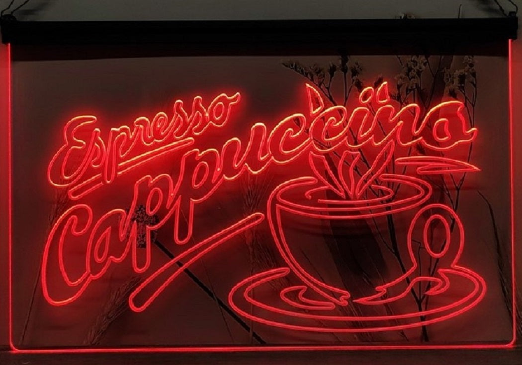 Espresso Cappuccino Led Neon Sign Home Coffee Shop Decor