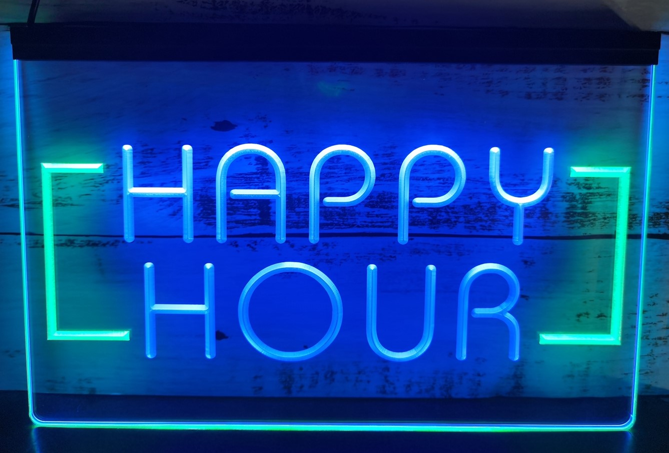 Happy Hour Led Neon Sign Dual Color Home Restaurant Coffee Shop Decor