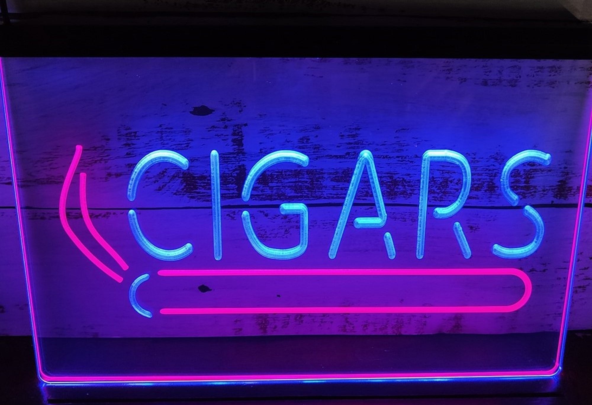Cigars Smoking Led Neon Sign Dual Color Cigar Lounge Cigar Vape Smoke Shop Decor