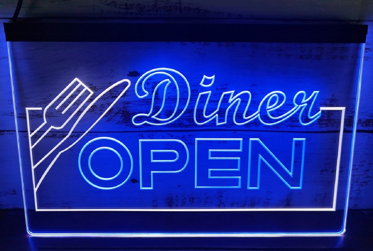 Diner Open Led Neon Sign Dual Color Diner Restaurant Wall Or Desktop Decor