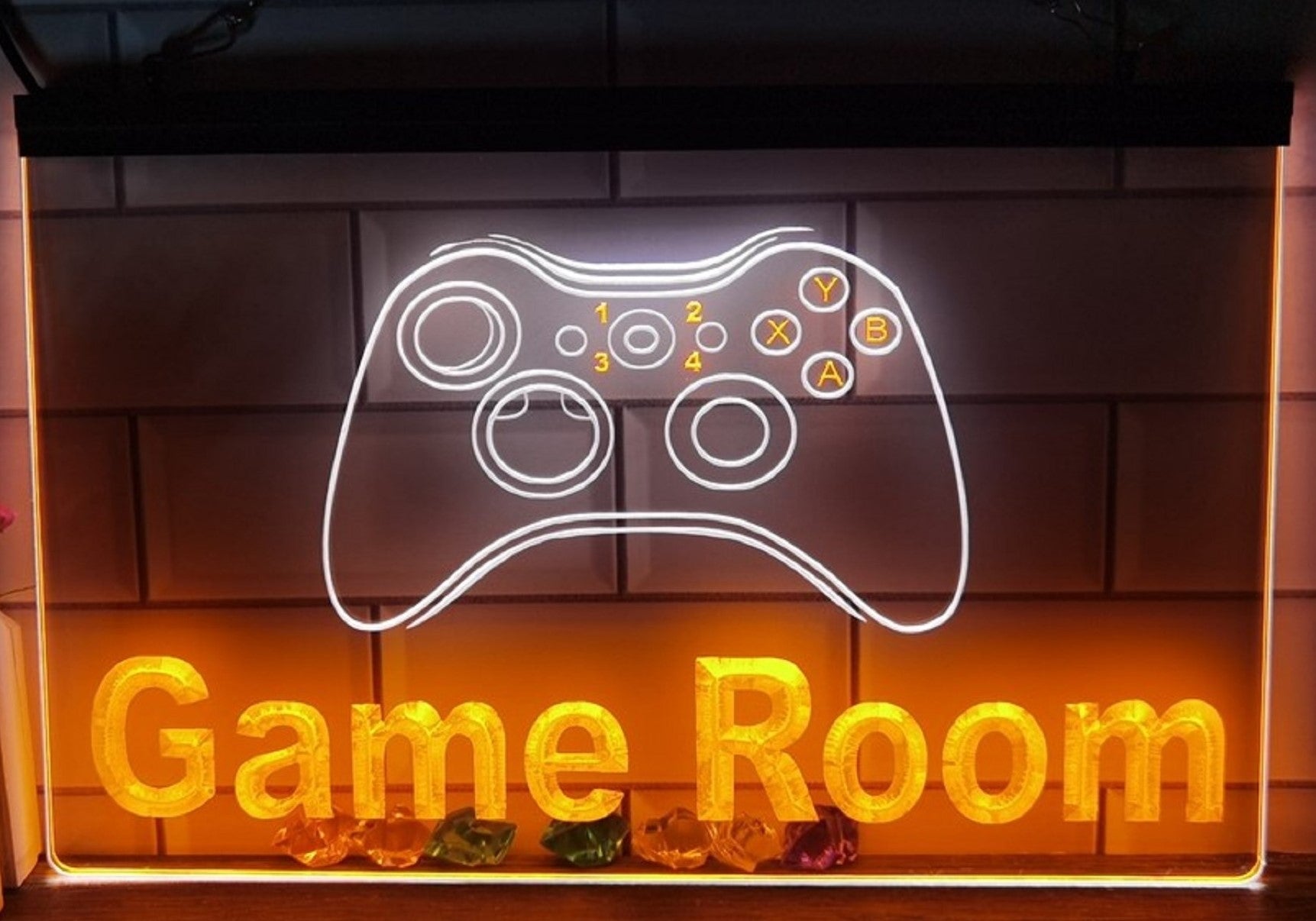 Game Room Controller Led Neon Sign Dual Color Home Game Room Arcade Game Shop Decor