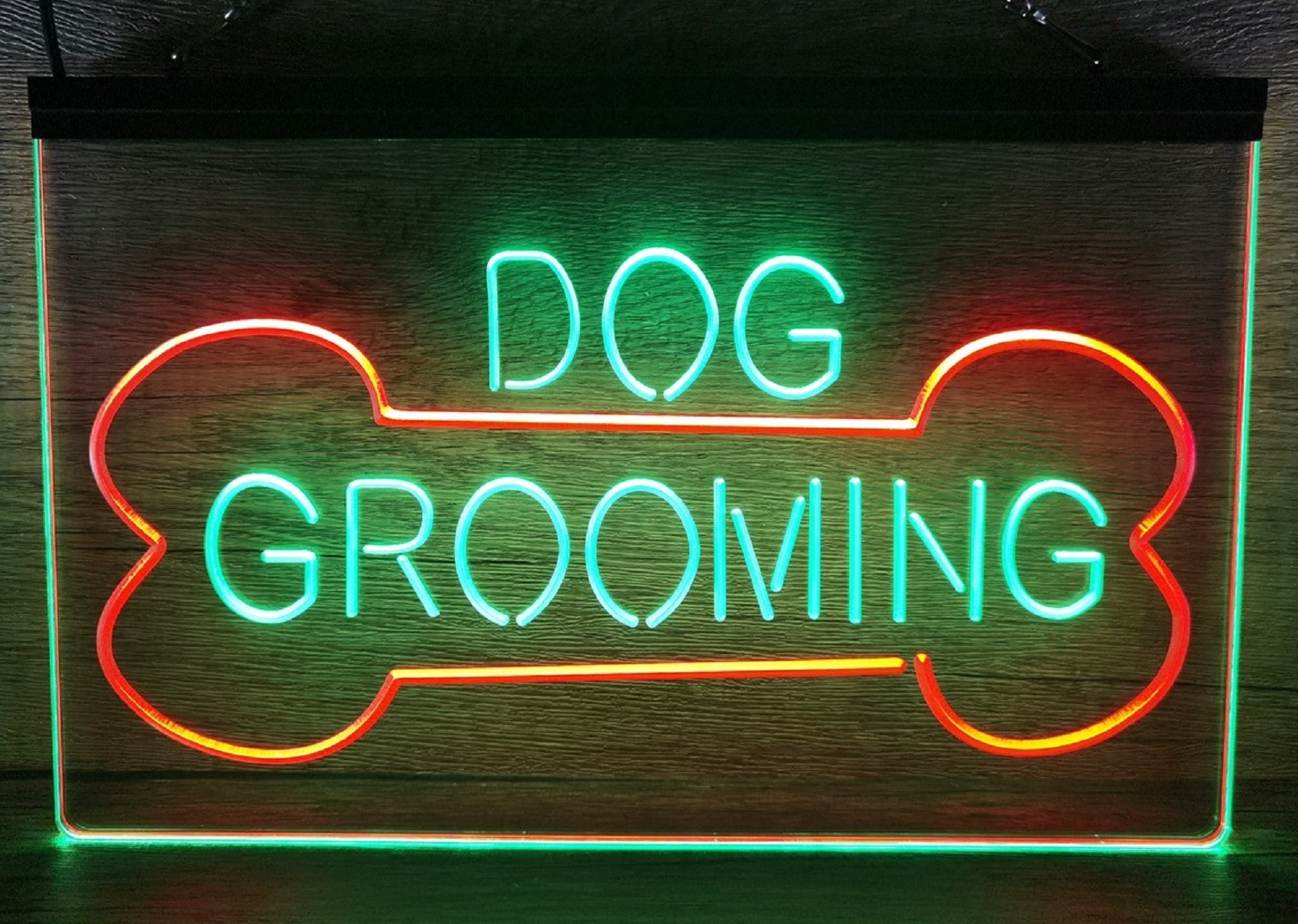 Dog Grooming Led Neon Sign Dual Color Dog Grooming Pet Shop Decor