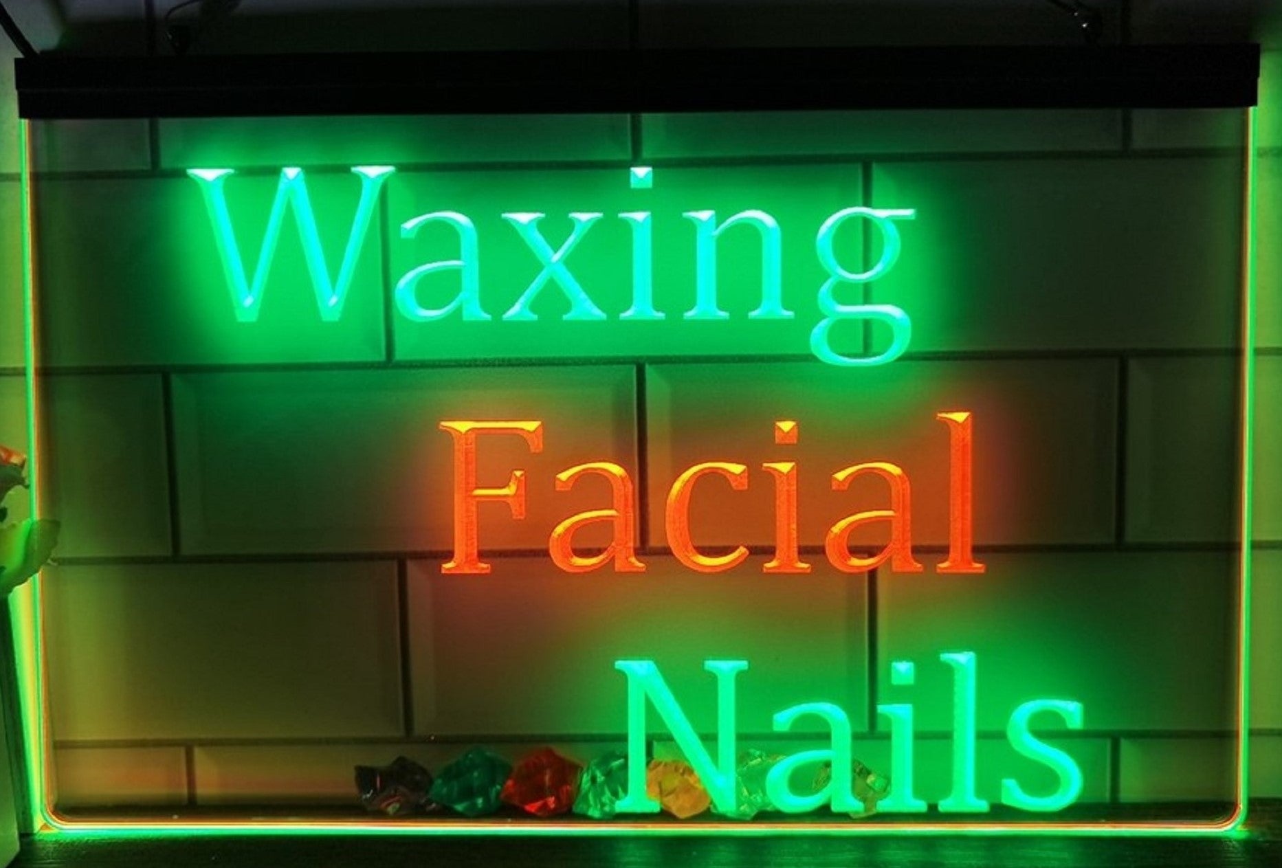 Waxing Facial Nails Led Neon Sign Dual Color Spa Beauty Salon Decor