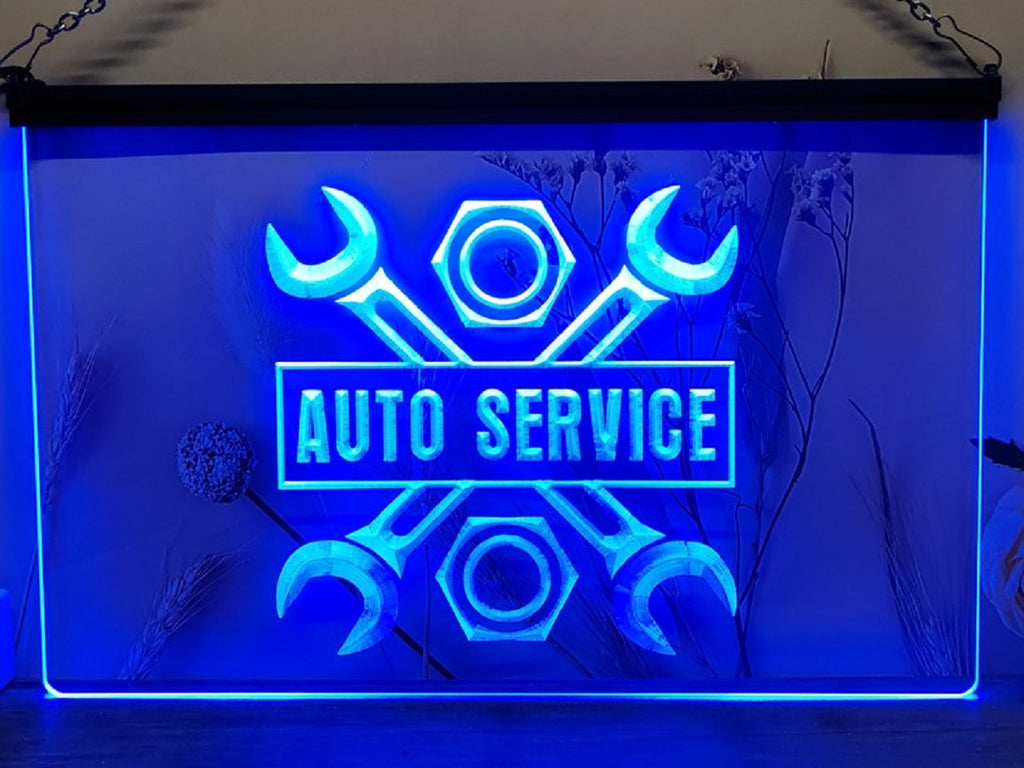Auto Service Led Neon Sign Car Auto Repair Garage Decor Wall Hanging Desktop