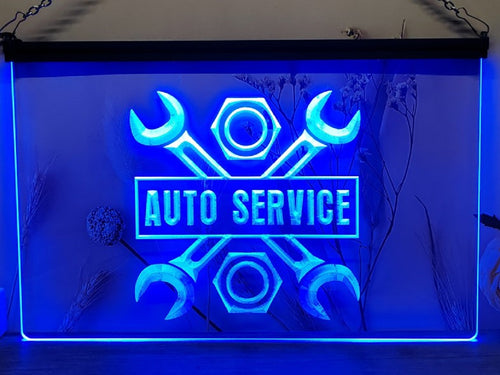Auto Service Led Neon Sign Car Auto Repair Garage Decor Wall Hanging Desktop