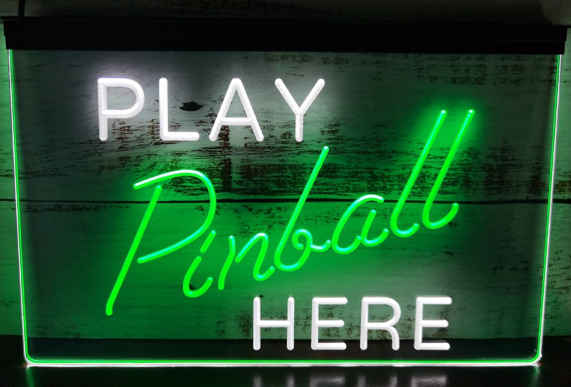 Play Pinball Here Led Neon Sign Dual Color Arcade Pinball Shop Decor