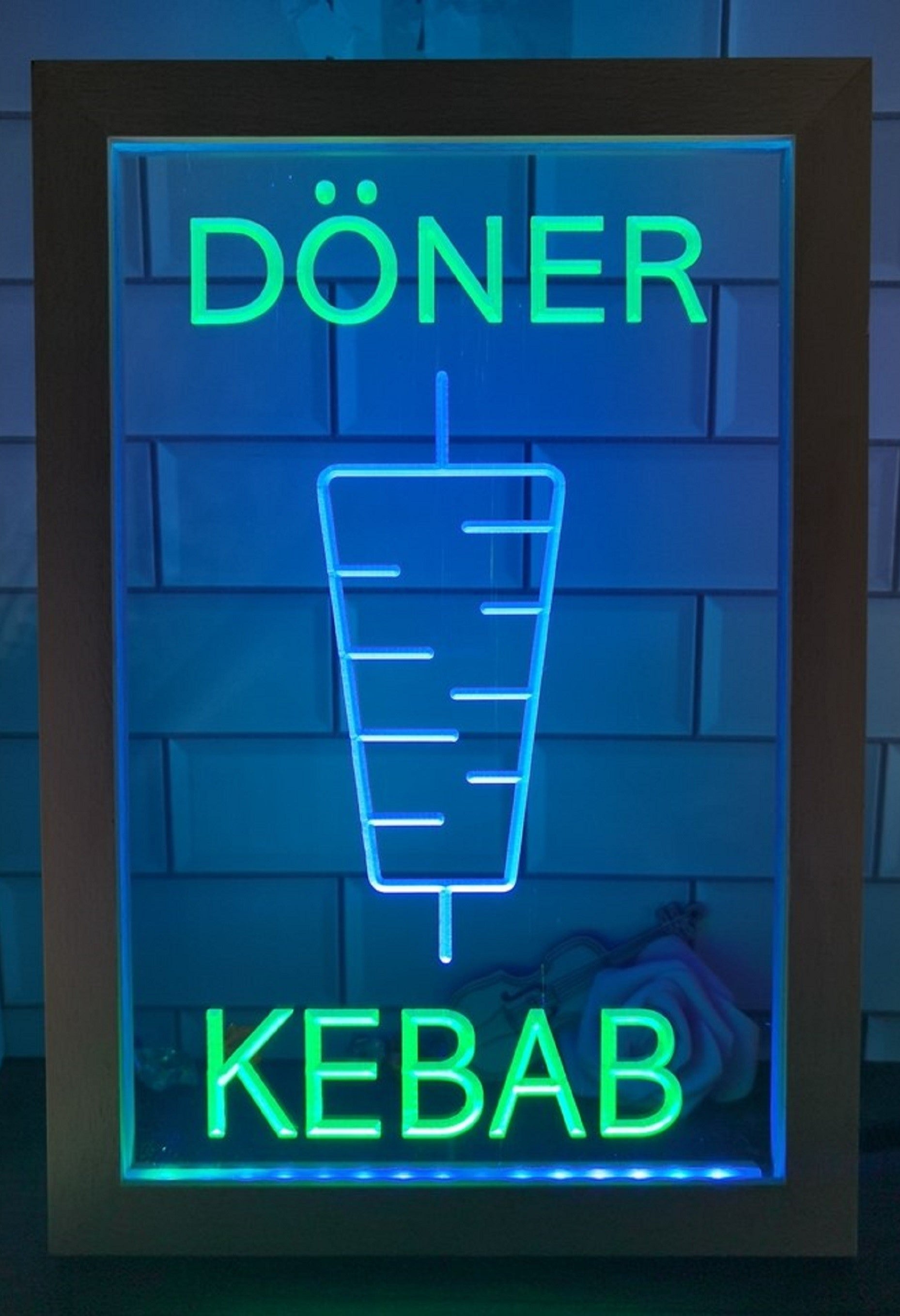 Doner Kebab Led Neon Sign Framed Kebab Turkish Lebanese Restaurant Decor