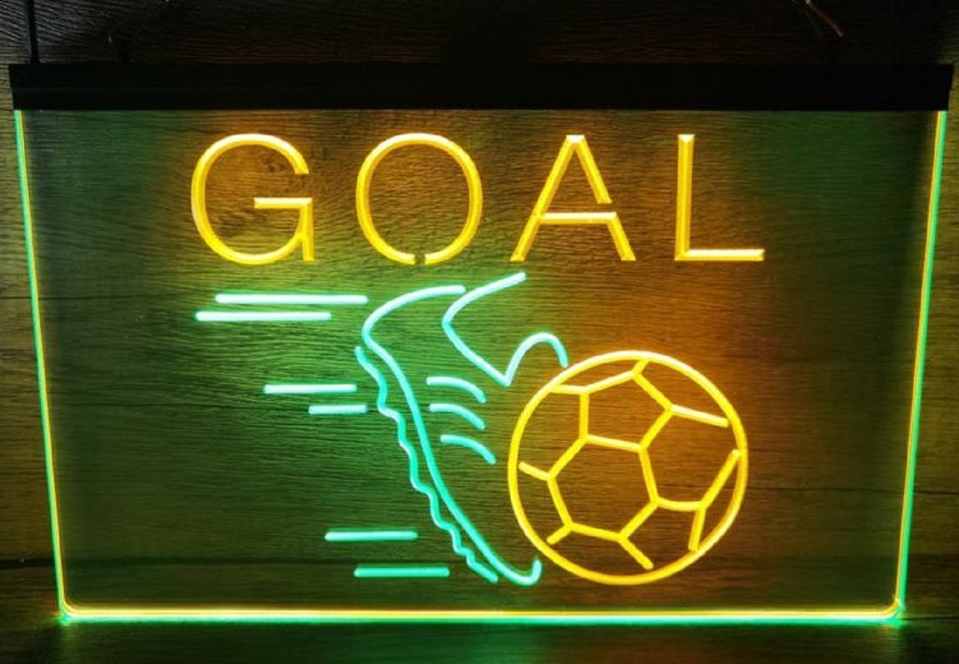 Football Goal Led Neon Sign Dual Color Wall Hanging Or Desktop Decor