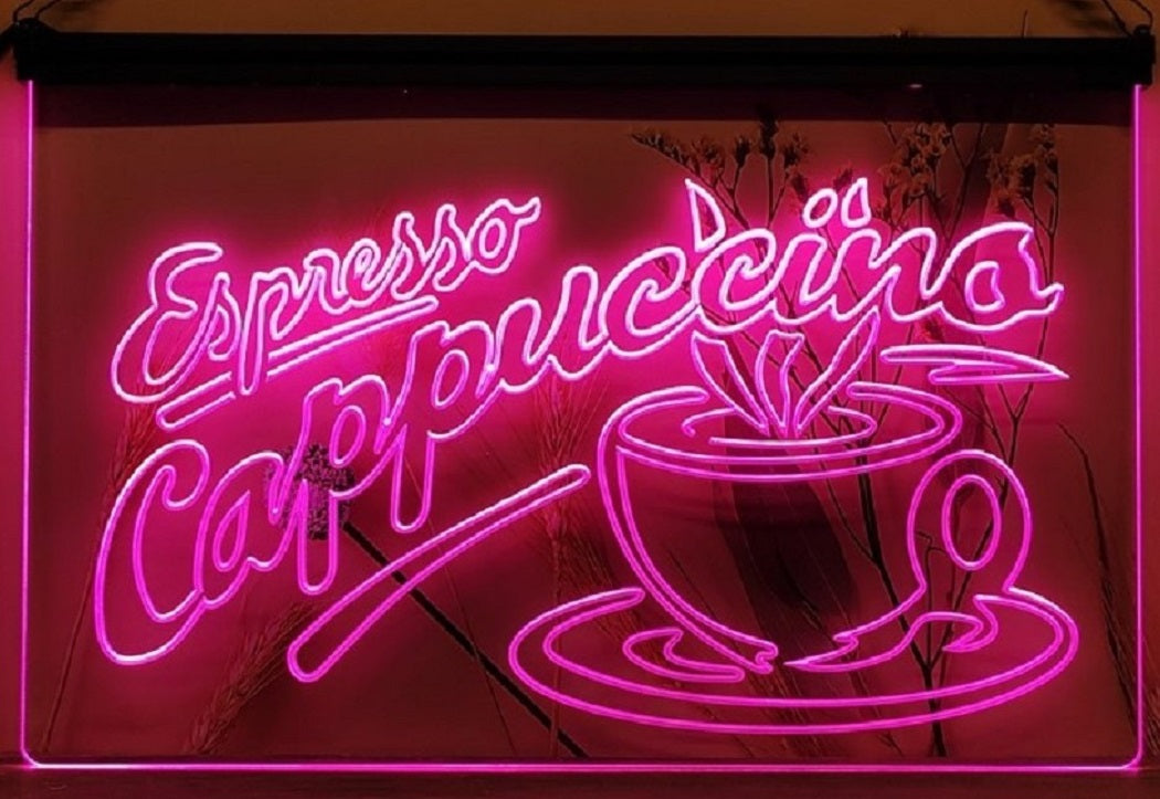 Espresso Cappuccino Led Neon Sign Home Coffee Shop Decor